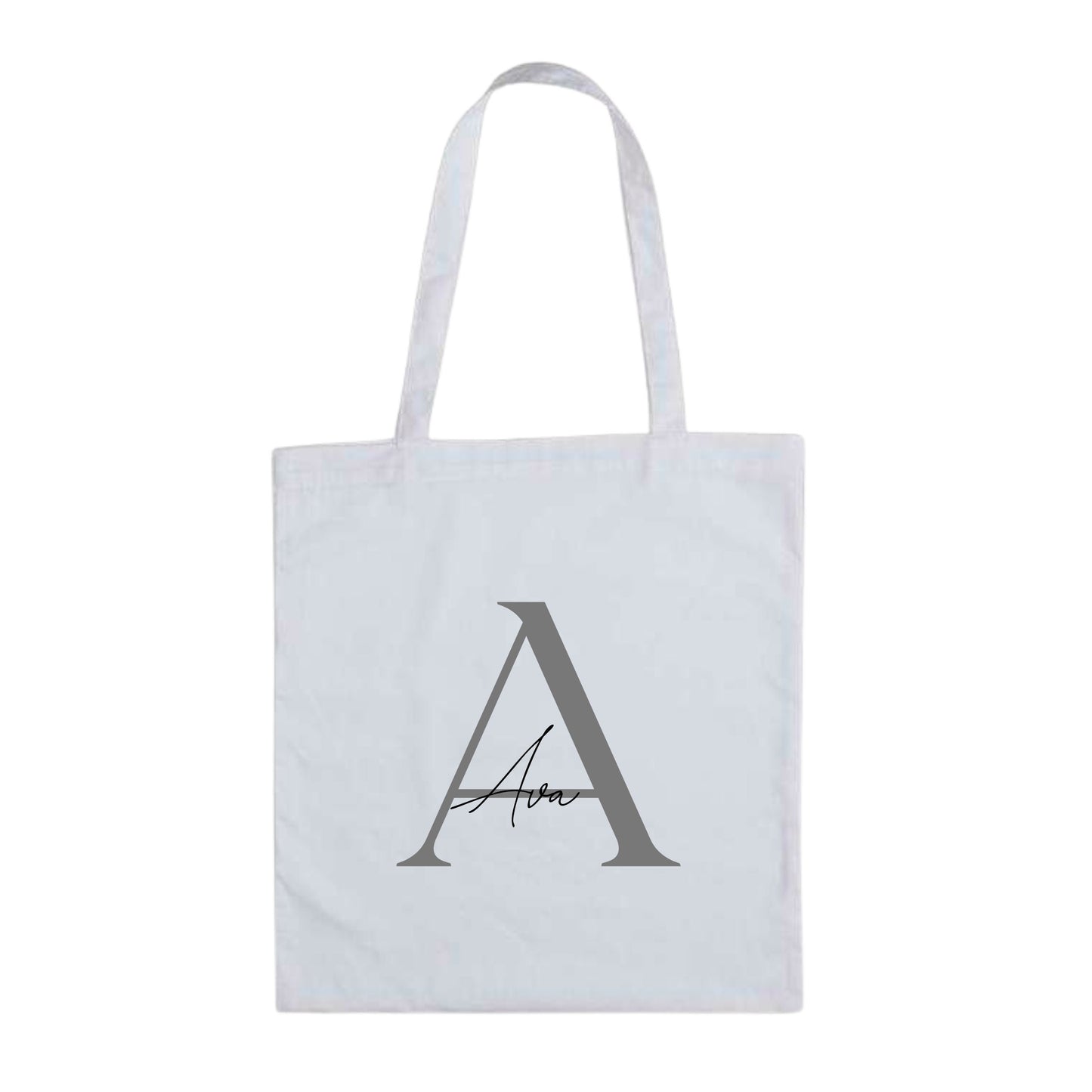 Personalised Name and Large Initial Cotton Tote Bag | Personalised Tote | Natural Cotton Bag | Bridal Party | Gift for Her