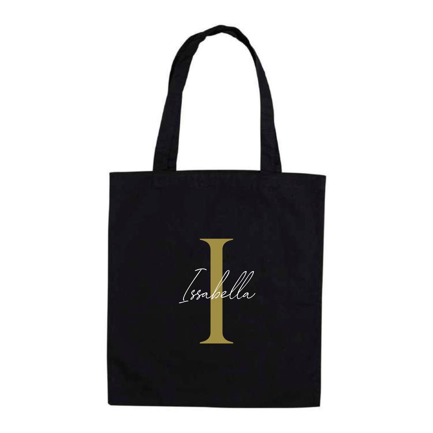 Personalised Name and Large Initial Cotton Tote Bag | Personalised Tote | Natural Cotton Bag | Bridal Party | Gift for Her