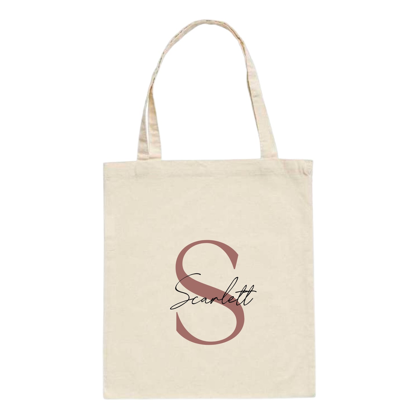 Personalised Name and Large Initial Cotton Tote Bag | Personalised Tote | Natural Cotton Bag | Bridal Party | Gift for Her