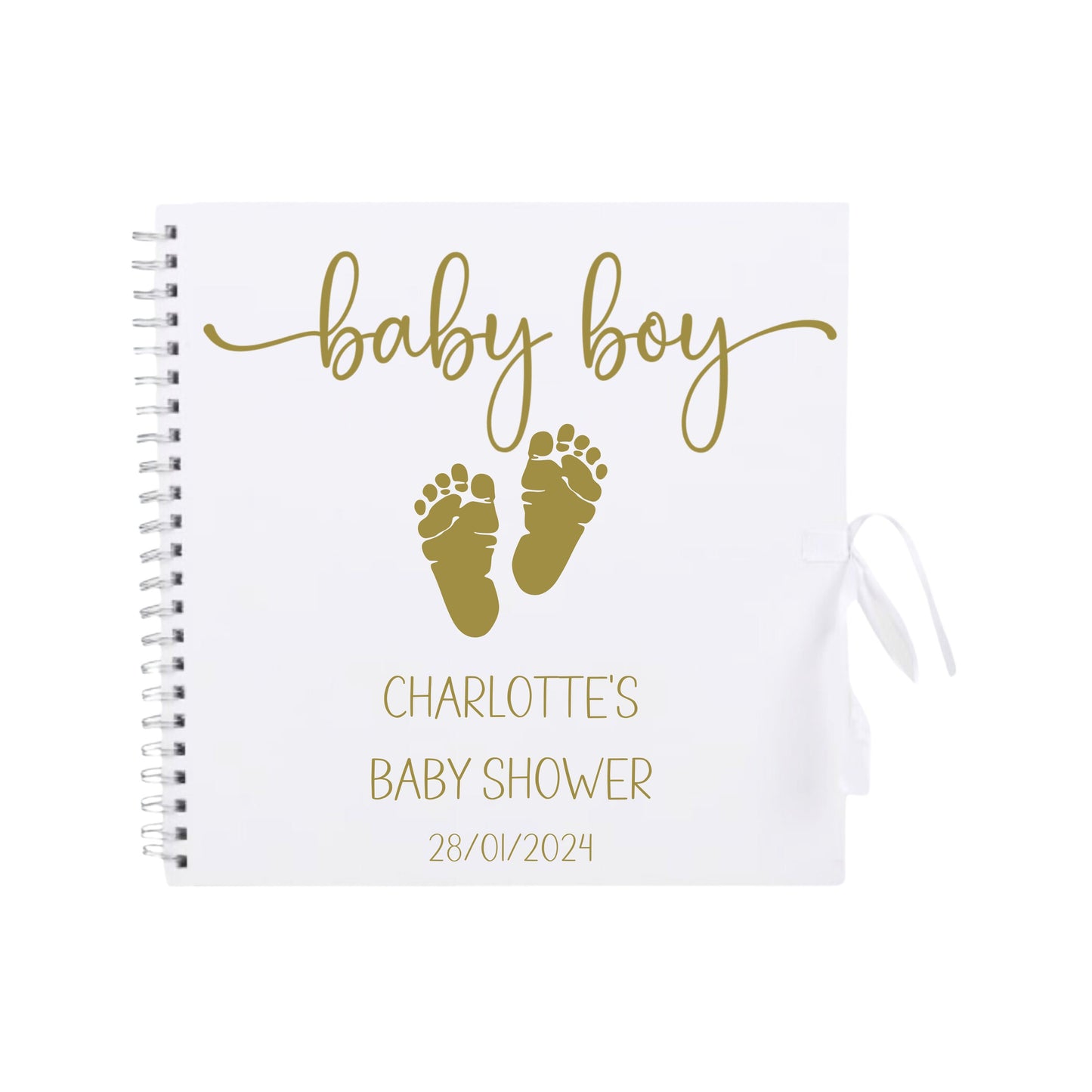 Personalised Baby Shower Guestbook | Custom Gender Reveal Scrapbook | Baby Keepsake Memory Album | 30.5cm x 30.5cm | 12 x 12 Inch