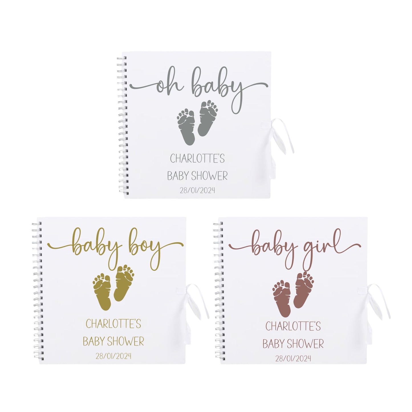 Personalised Baby Shower Guestbook | Custom Gender Reveal Scrapbook | Baby Keepsake Memory Album | 30.5cm x 30.5cm | 12 x 12 Inch