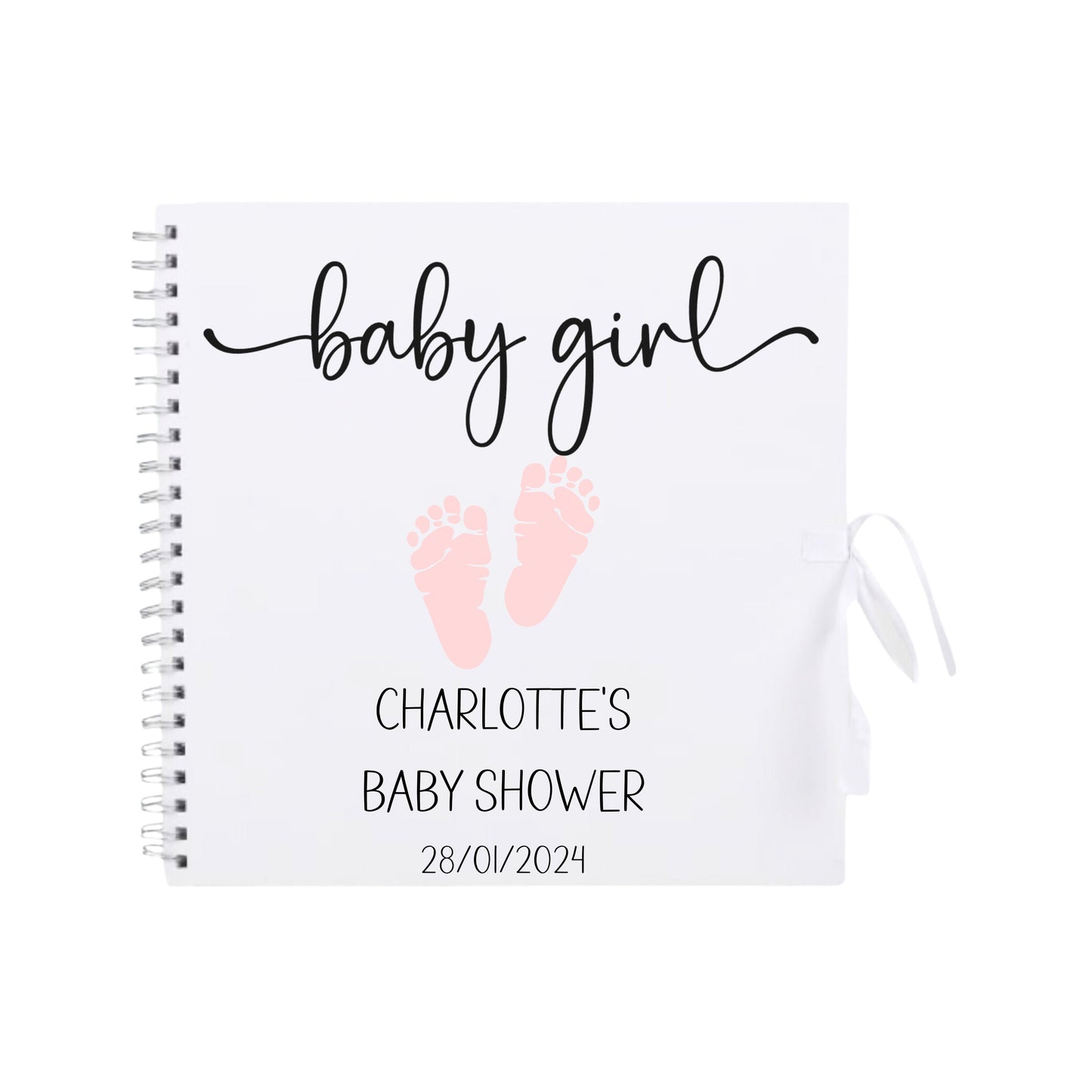 Personalised Baby Shower Guestbook | Custom Gender Reveal Scrapbook | Baby Keepsake Memory Album | 30.5cm x 30.5cm | 12 x 12 Inch