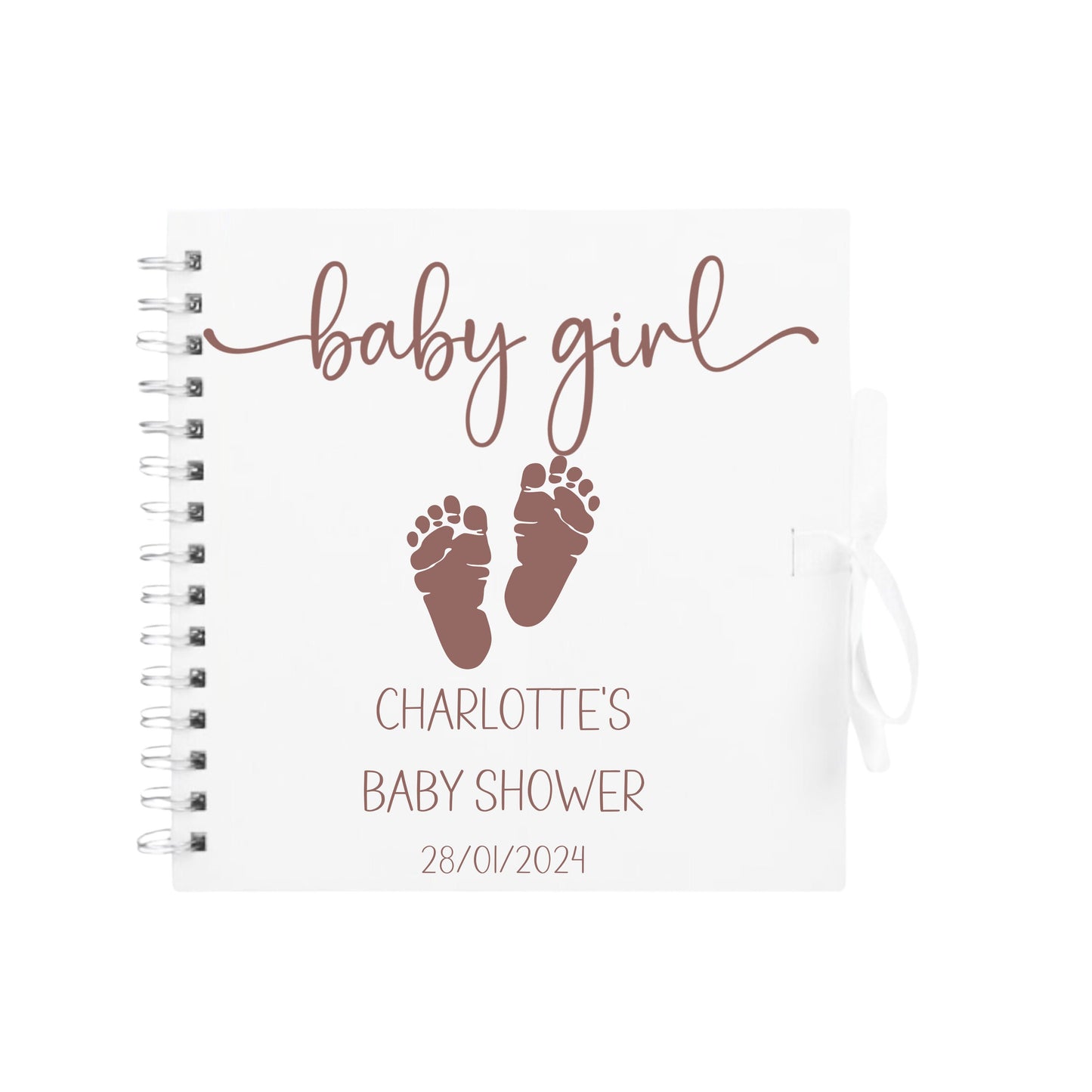Personalised Baby Shower Guestbook | Custom Gender Reveal Scrapbook | Baby Keepsake Memory Album | 20.3cm x 20.3cm | 8 x 8 Inch