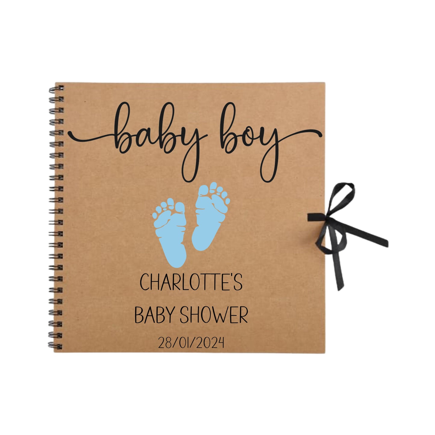 Personalised Baby Shower Guestbook | Custom Gender Reveal Scrapbook | Baby Keepsake Memory Album | 30.5cm x 30.5cm | 12 x 12 Inch