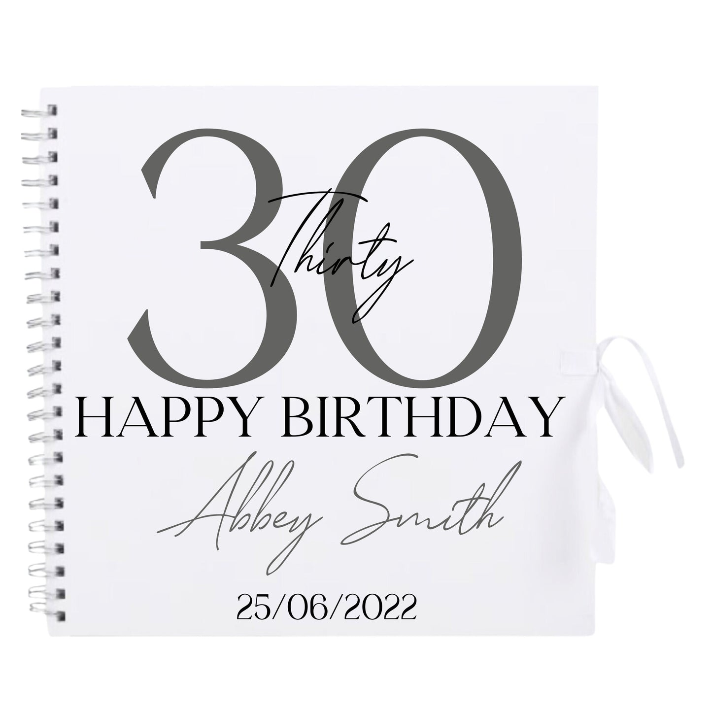 Personalised Birthday Scrapbook | Milestone Guestbook | 18th 21st 30th Birthday Memory Album | Custom Birthday Journal | 30.5 x 30.5 cm