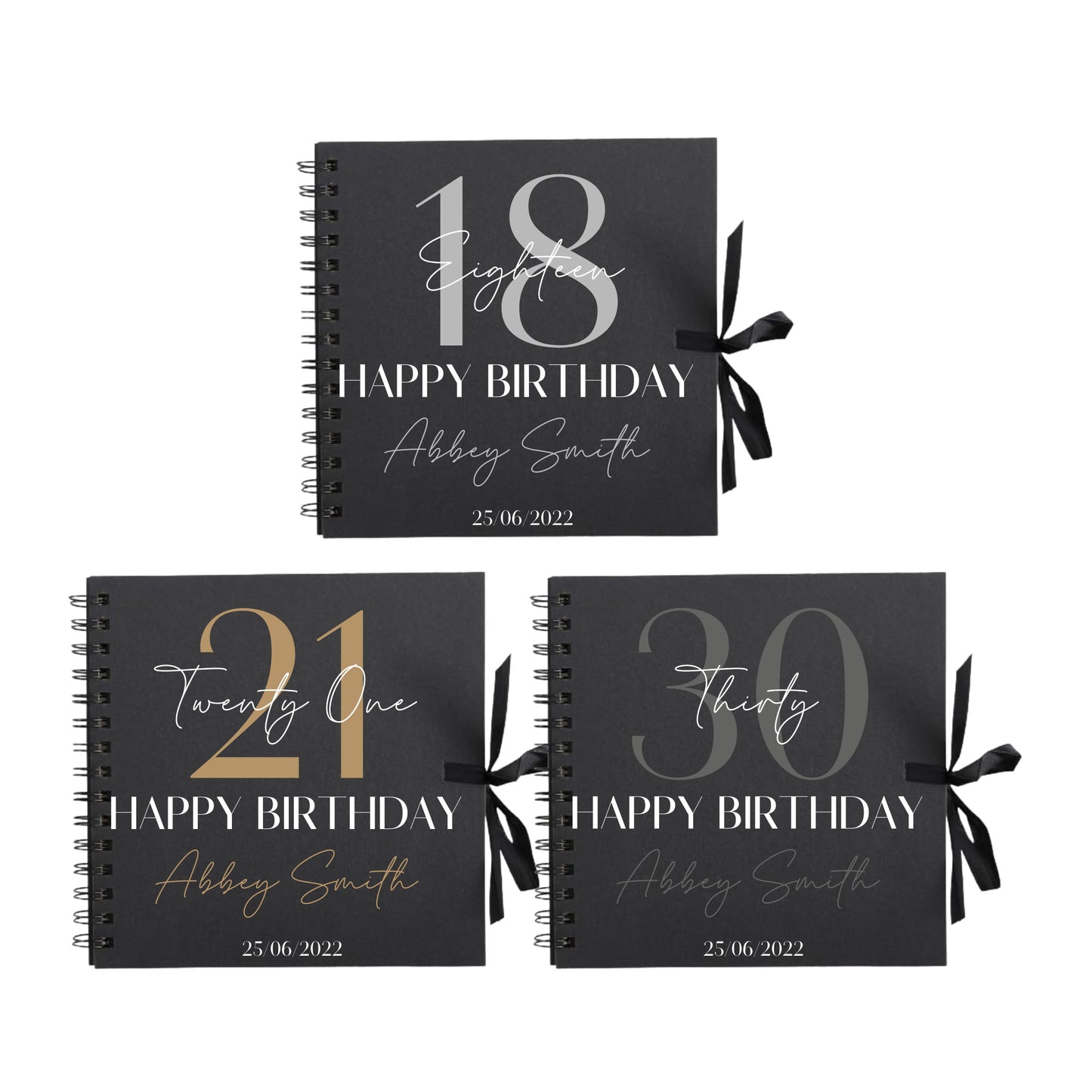 Personalised Birthday Scrapbook | Milestone Guestbook | 18th 21st 30th Birthday Memory Album | Custom Birthday Journal | 20.3 x 20.3cm