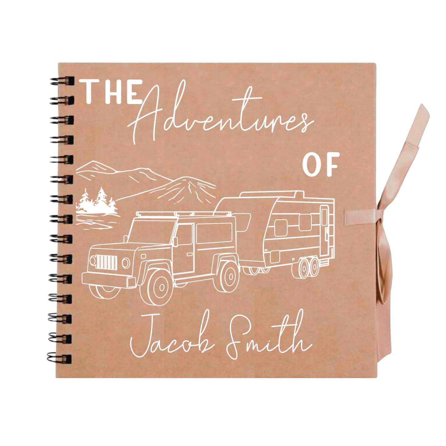 Personalised Caravan Travel Scrapbook | Custom Adventure Journal | Couples Road Trip Photo Album | 20.3 x 20.3cm | 8 x 8 Inch |