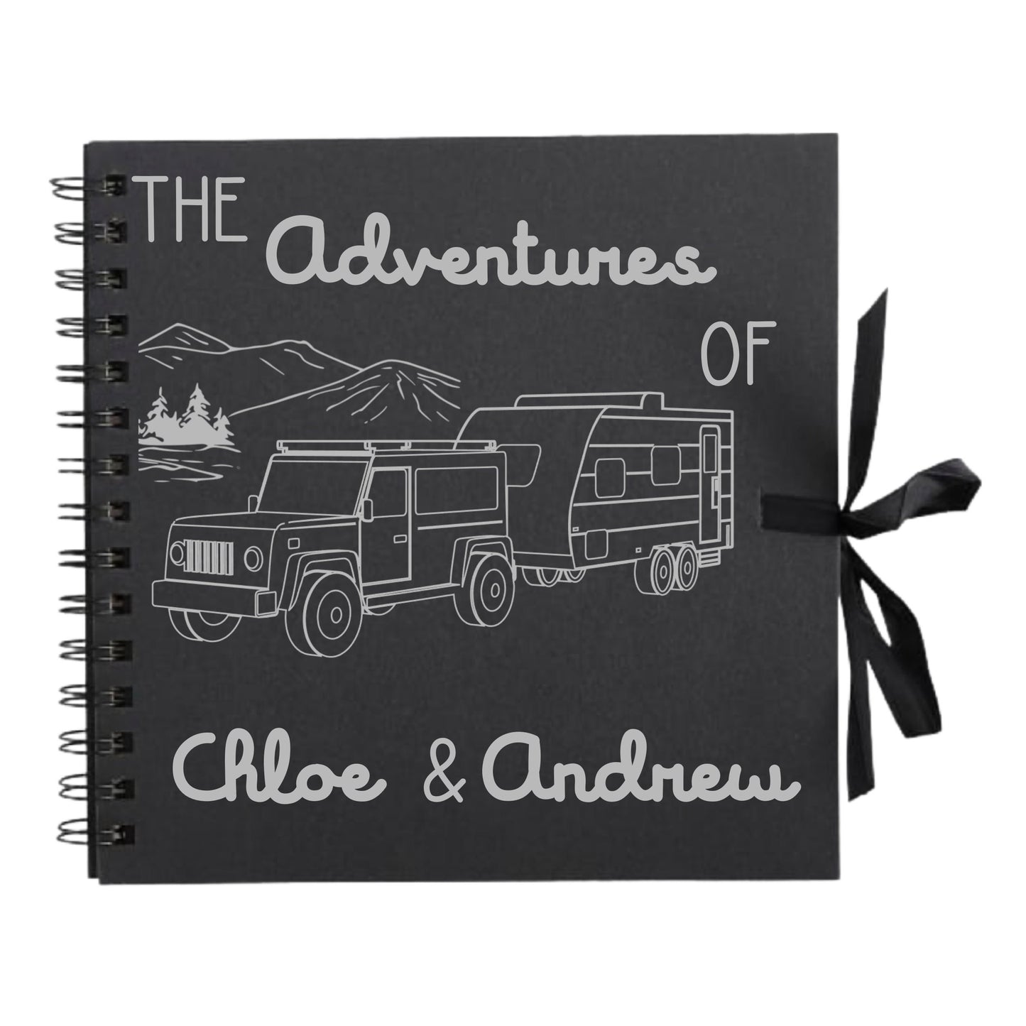 Personalised Caravan Travel Scrapbook | Custom Adventure Journal | Couples Road Trip Photo Album | 20.3 x 20.3cm | 8 x 8 Inch |