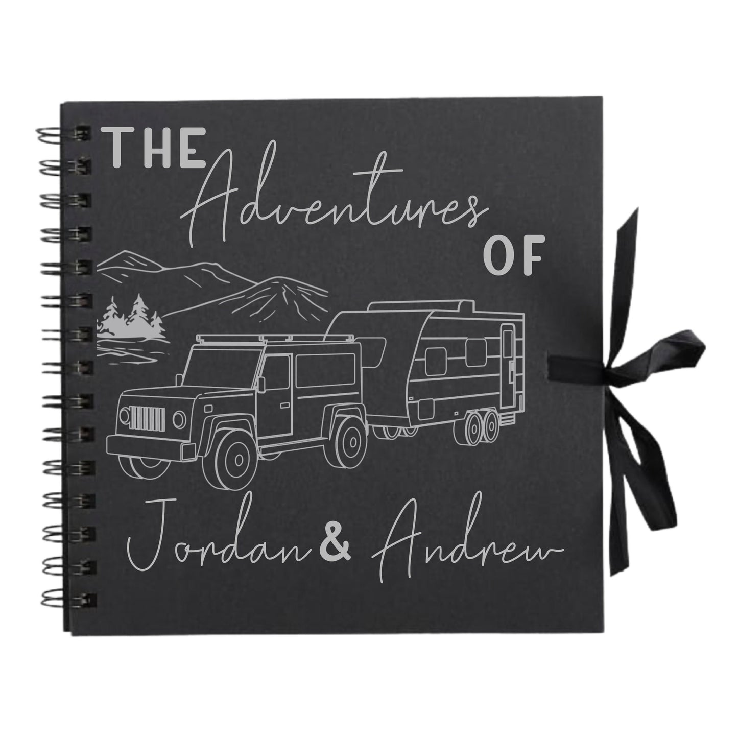 Personalised Caravan Travel Scrapbook | Custom Adventure Journal | Couples Road Trip Photo Album | 20.3 x 20.3cm | 8 x 8 Inch |