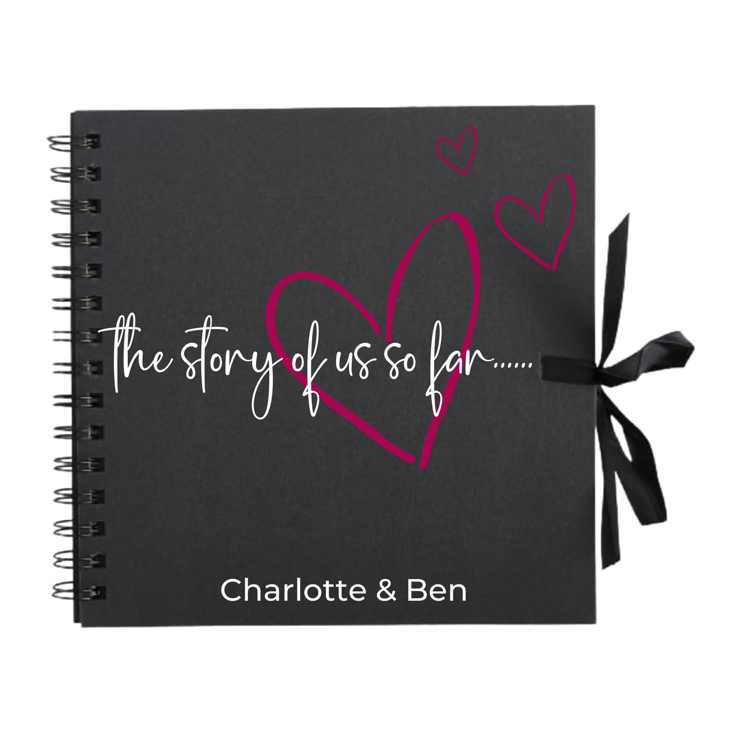 Personalised Love Scrapbook | The Story of Us Journal | Romantic Couple Gift | Engagement Keepsake Book | Heart Memory Album | 20.3 x 20.3cm