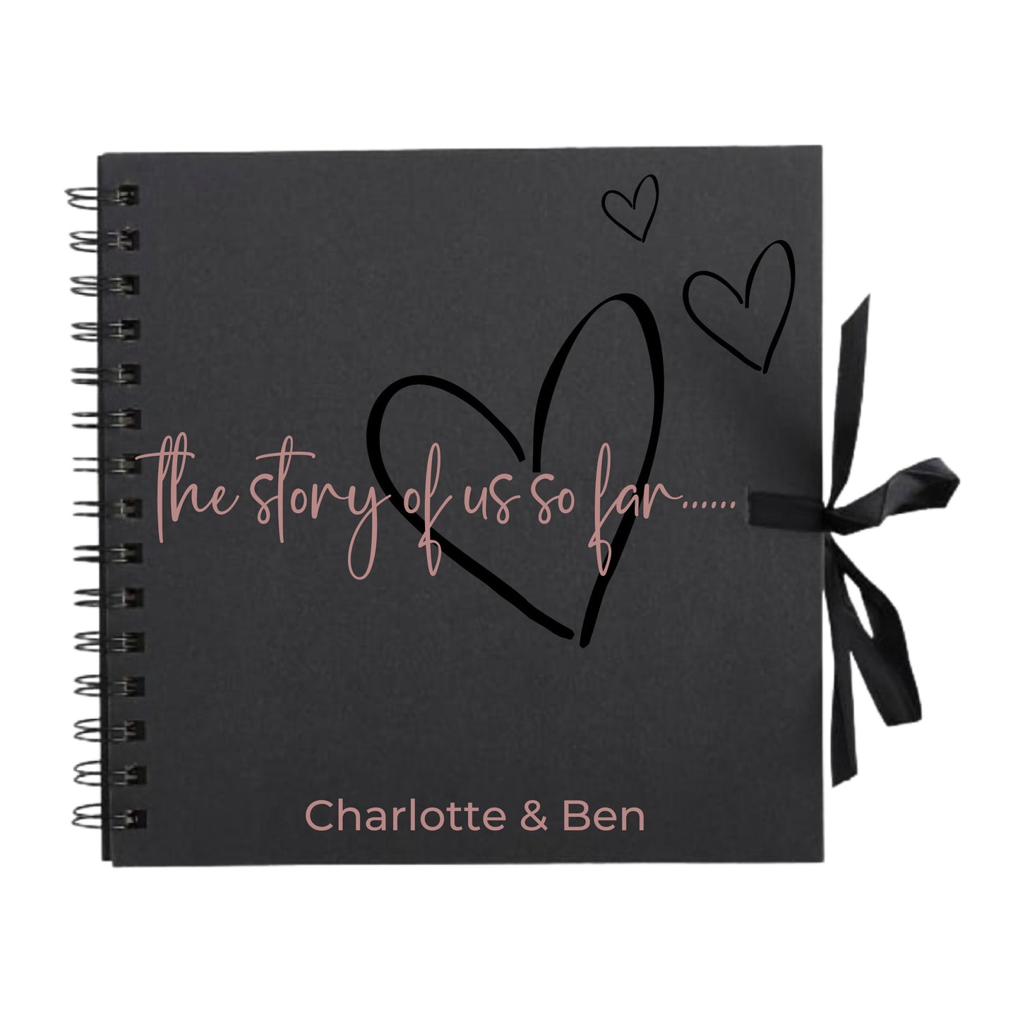 Personalised Love Scrapbook | The Story of Us Journal | Romantic Couple Gift | Engagement Keepsake Book | Heart Memory Album | 20.3 x 20.3cm