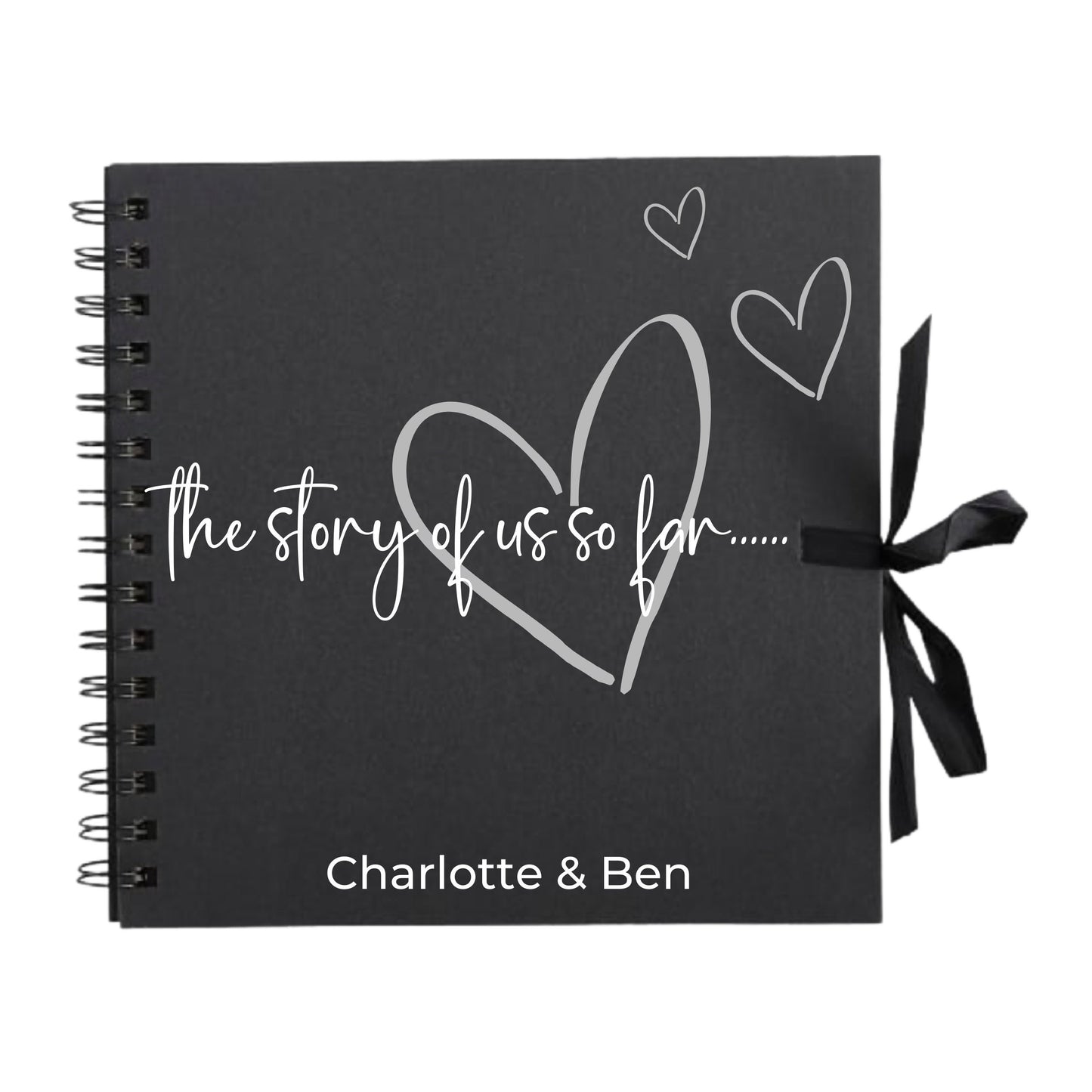 Personalised Love Scrapbook | The Story of Us Journal | Romantic Couple Gift | Engagement Keepsake Book | Heart Memory Album | 20.3 x 20.3cm
