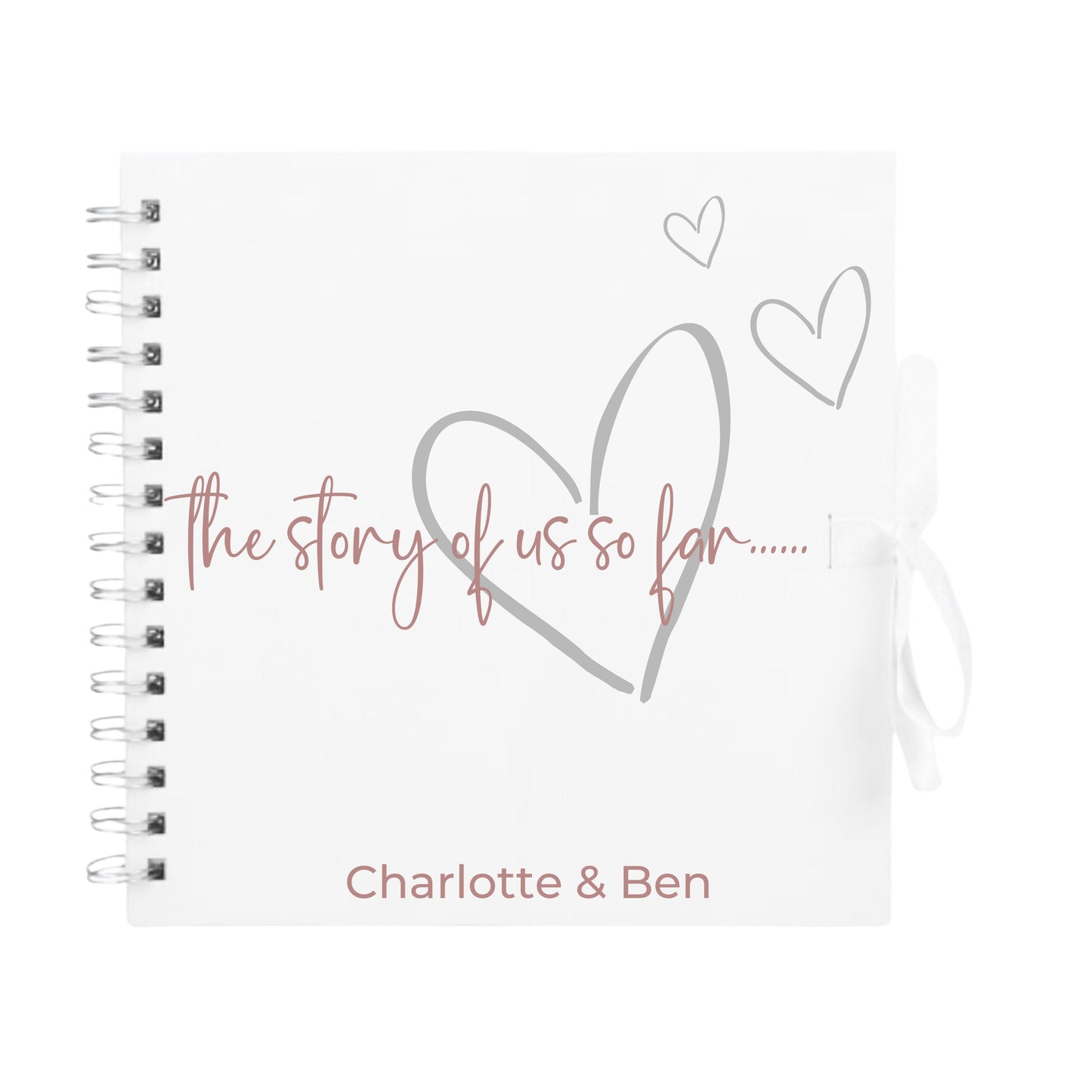 Personalised Love Scrapbook | The Story of Us Journal | Romantic Couple Gift | Engagement Keepsake Book | Heart Memory Album | 20.3 x 20.3cm