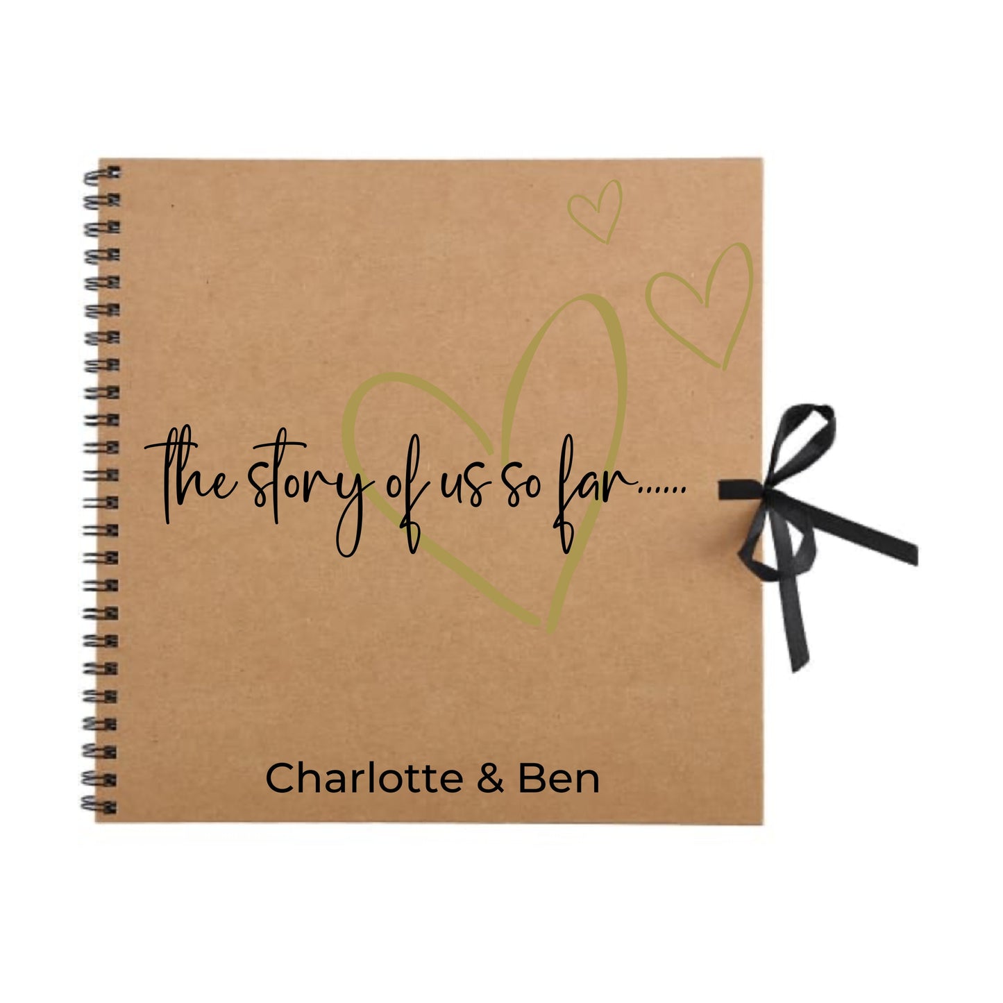 Personalised Love Scrapbook | The Story of Us Journal | Romantic Couple Gift | Engagement Keepsake Book | Heart Memory Album | 30.5 x 30.5cm