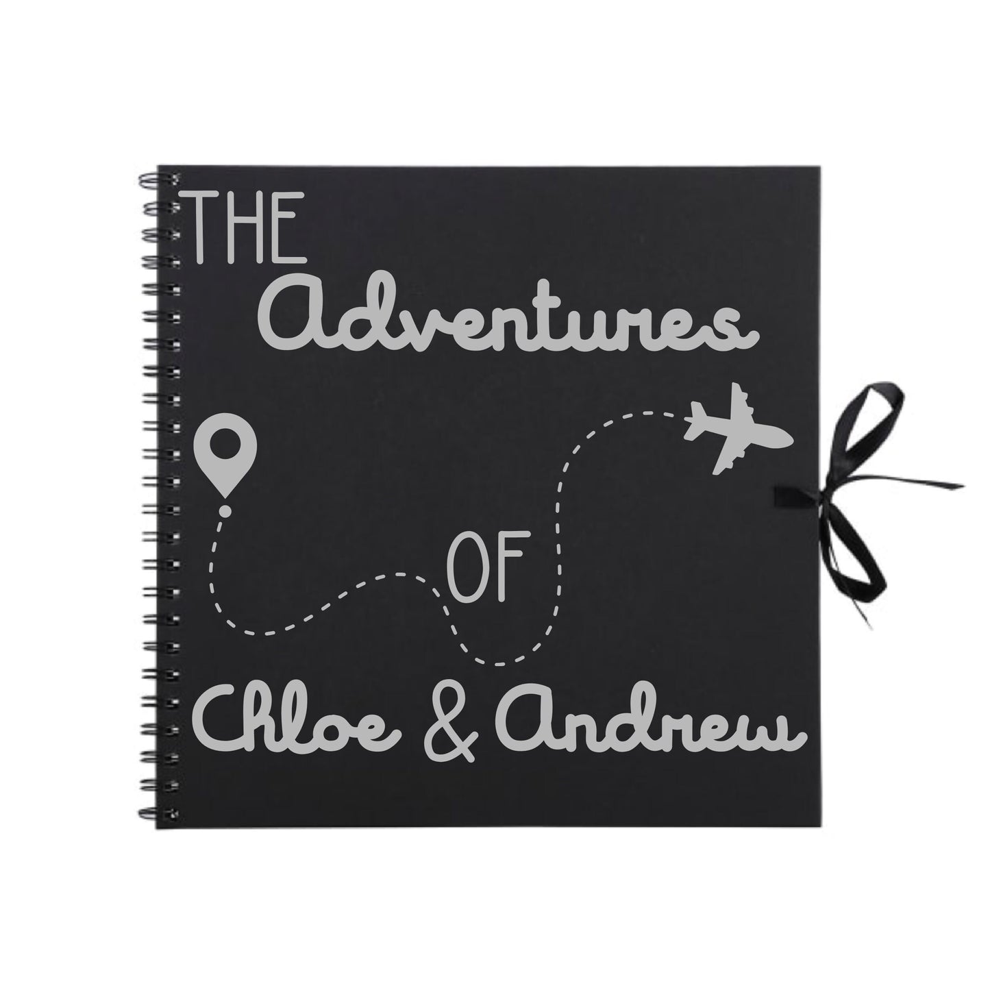 Personalised Travel Scrapbook | Custom Plane Adventure Journal | Holiday Photo Album Gift for Couples | 30.5 x 30.5cm | 12 x 12 Inch |