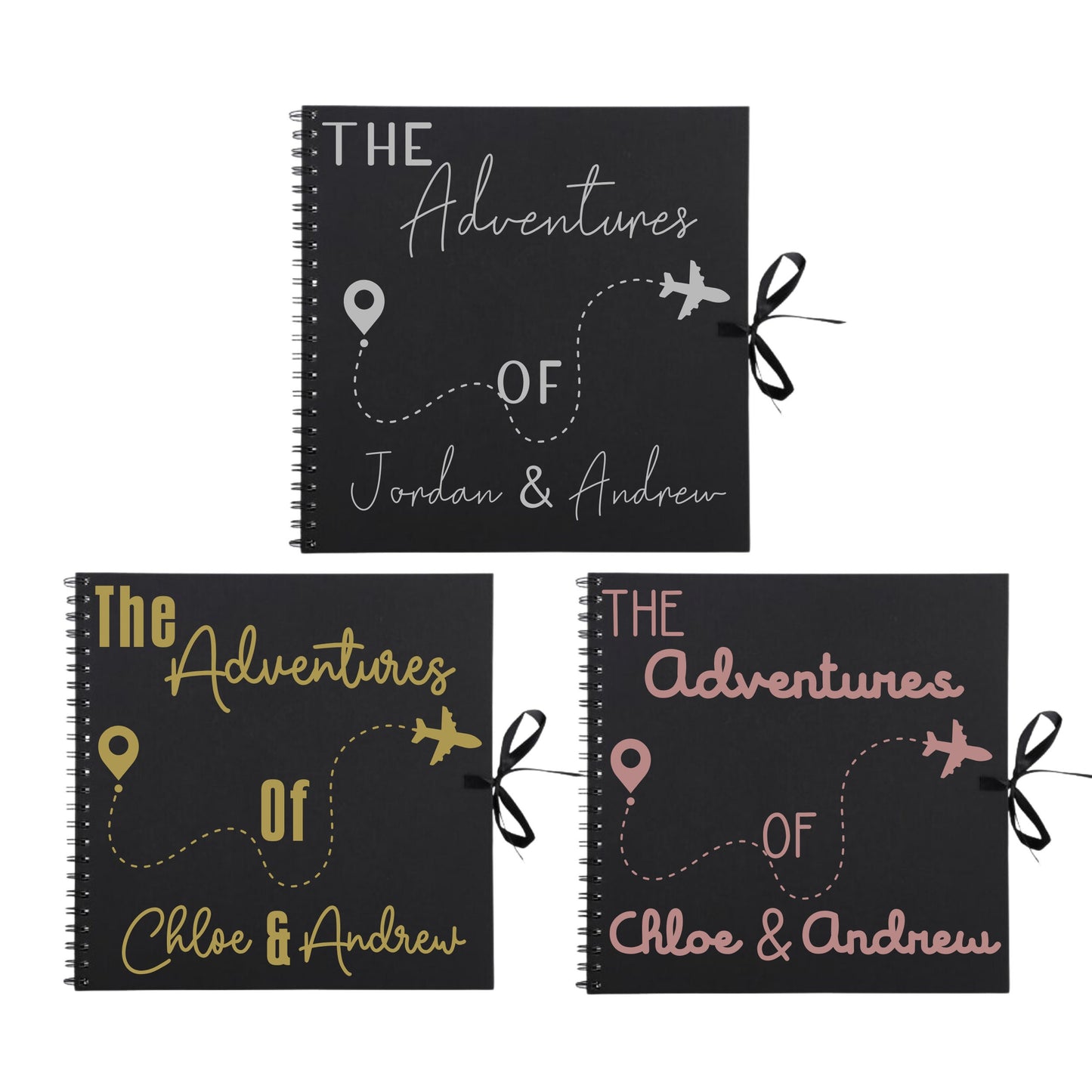 Personalised Travel Scrapbook | Custom Plane Adventure Journal | Holiday Photo Album Gift for Couples | 30.5 x 30.5cm | 12 x 12 Inch |