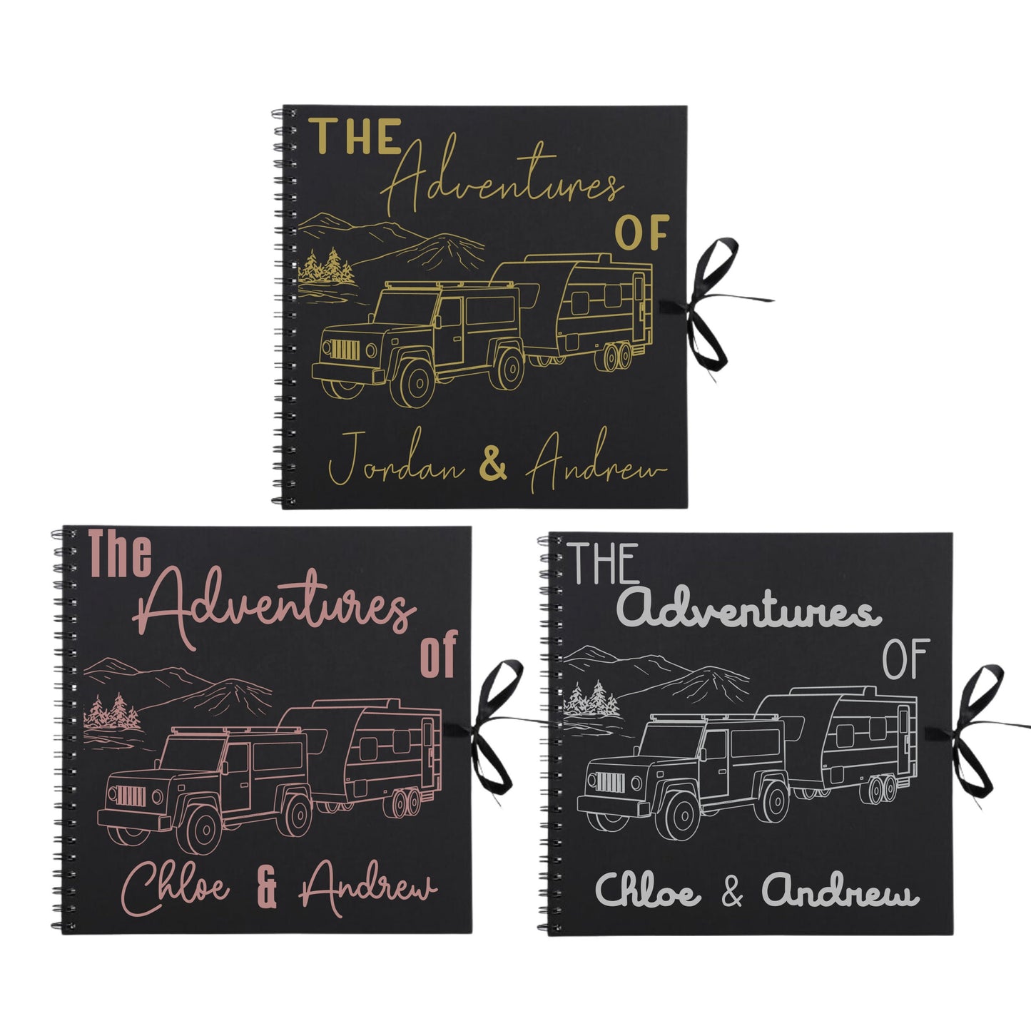 Personalised Caravan Travel Scrapbook | Custom Adventure Journal | Couples Road Trip Photo Album | 30.5 x 30.5cm | 12 x 12 Inch |