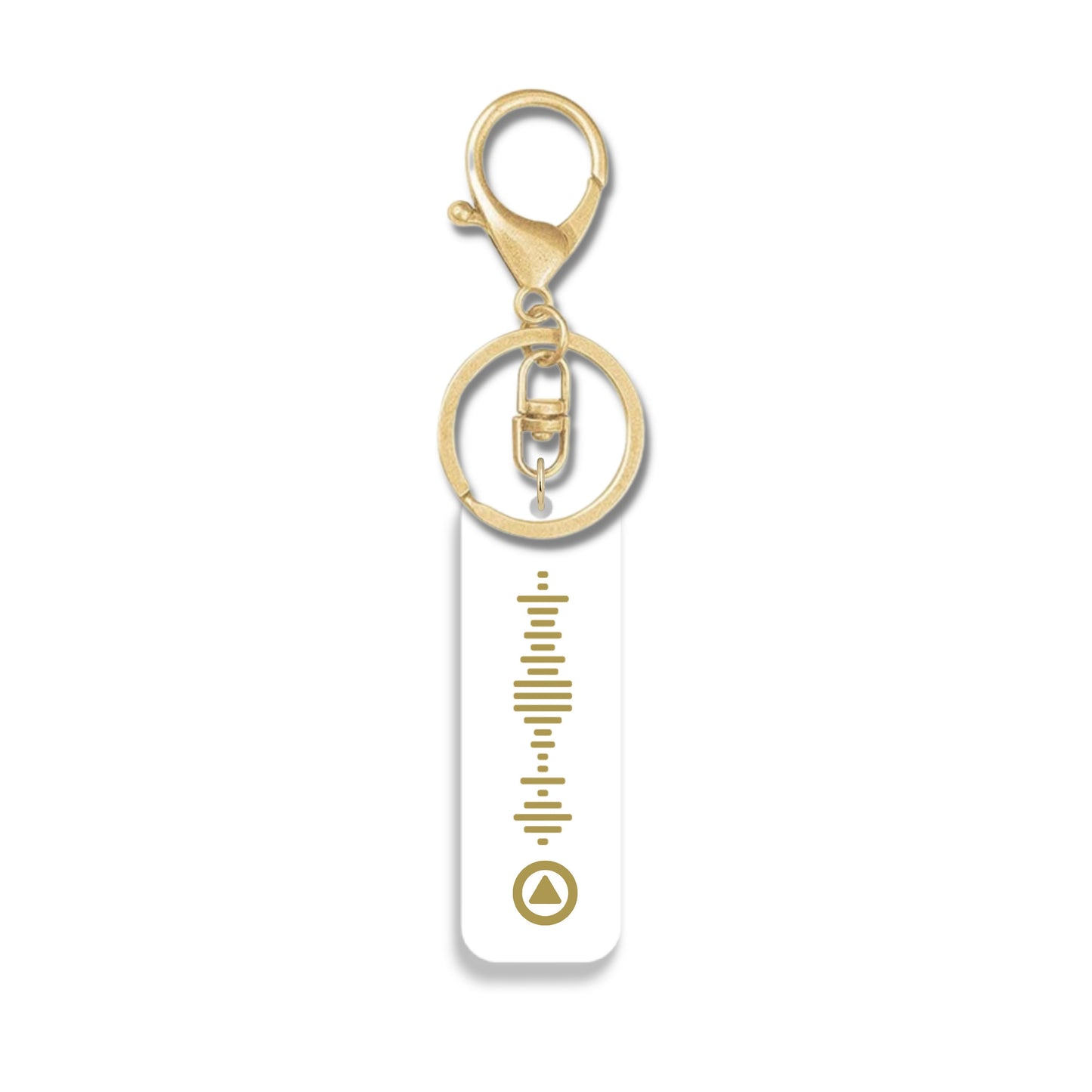 Personalised White Music QR Code Keyring | Custom Engraved Acrylic Scannable QR Code Playlist Keychain | Scan Favourite Song or playlist