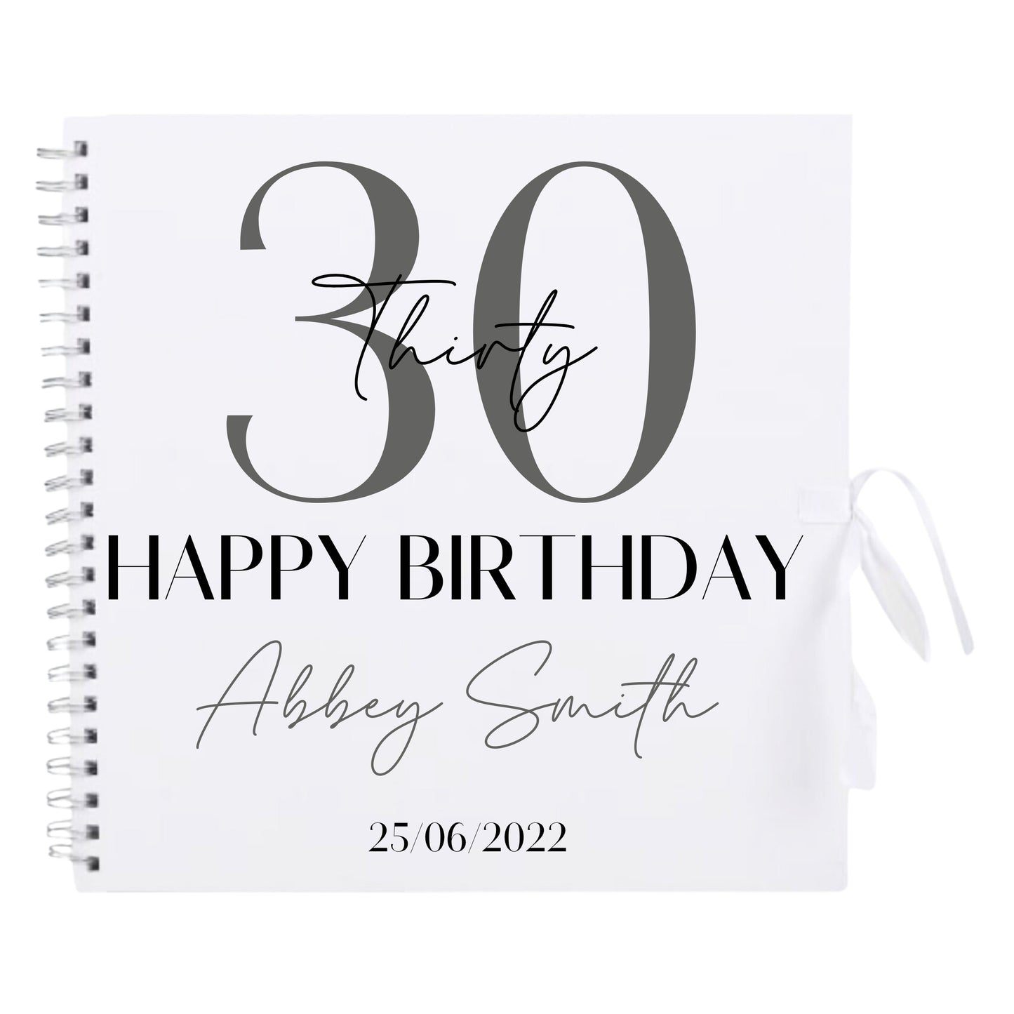 Personalised Birthday Scrapbook | Milestone Guestbook | 18th 21st 30th Birthday Memory Album | Custom Birthday Journal | 30.5 x 30.5 cm