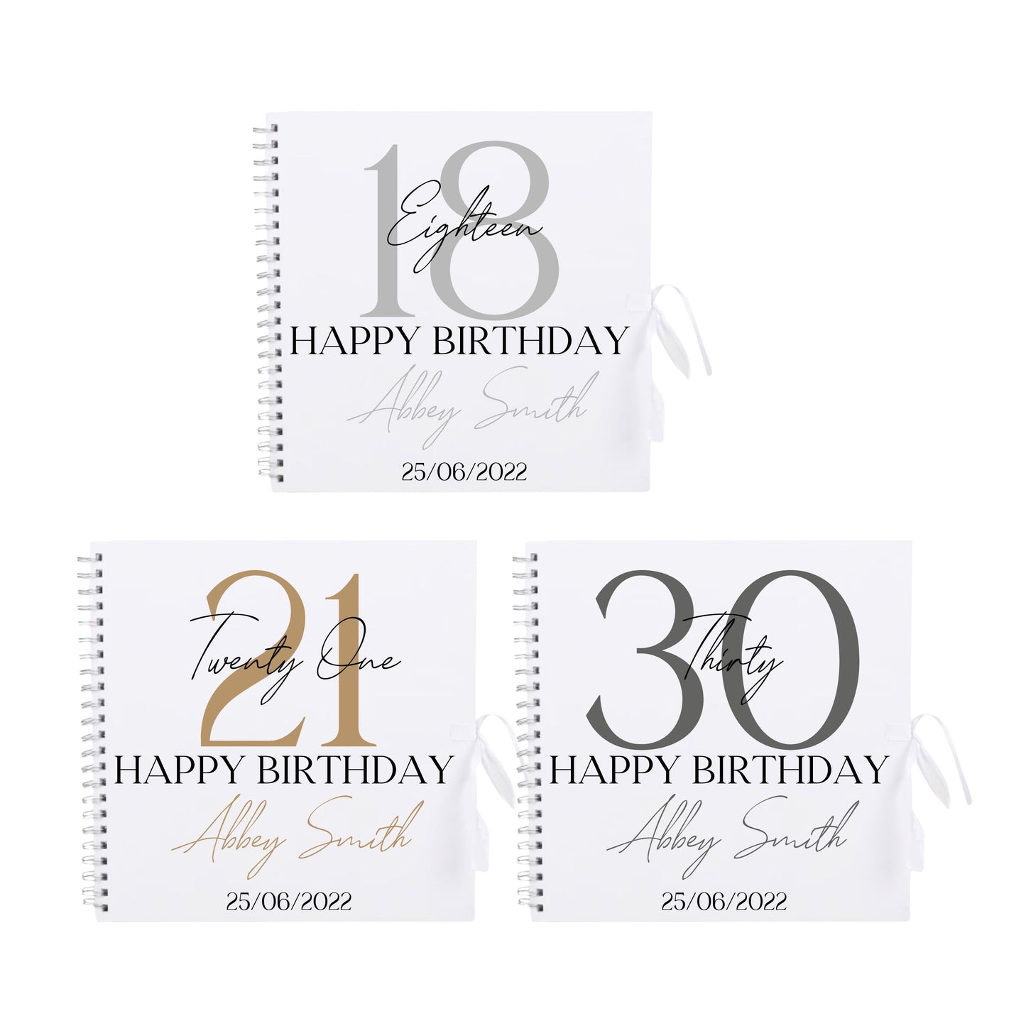 Personalised Birthday Scrapbook | Milestone Guestbook | 18th 21st 30th Birthday Memory Album | Custom Birthday Journal | 30.5 x 30.5 cm