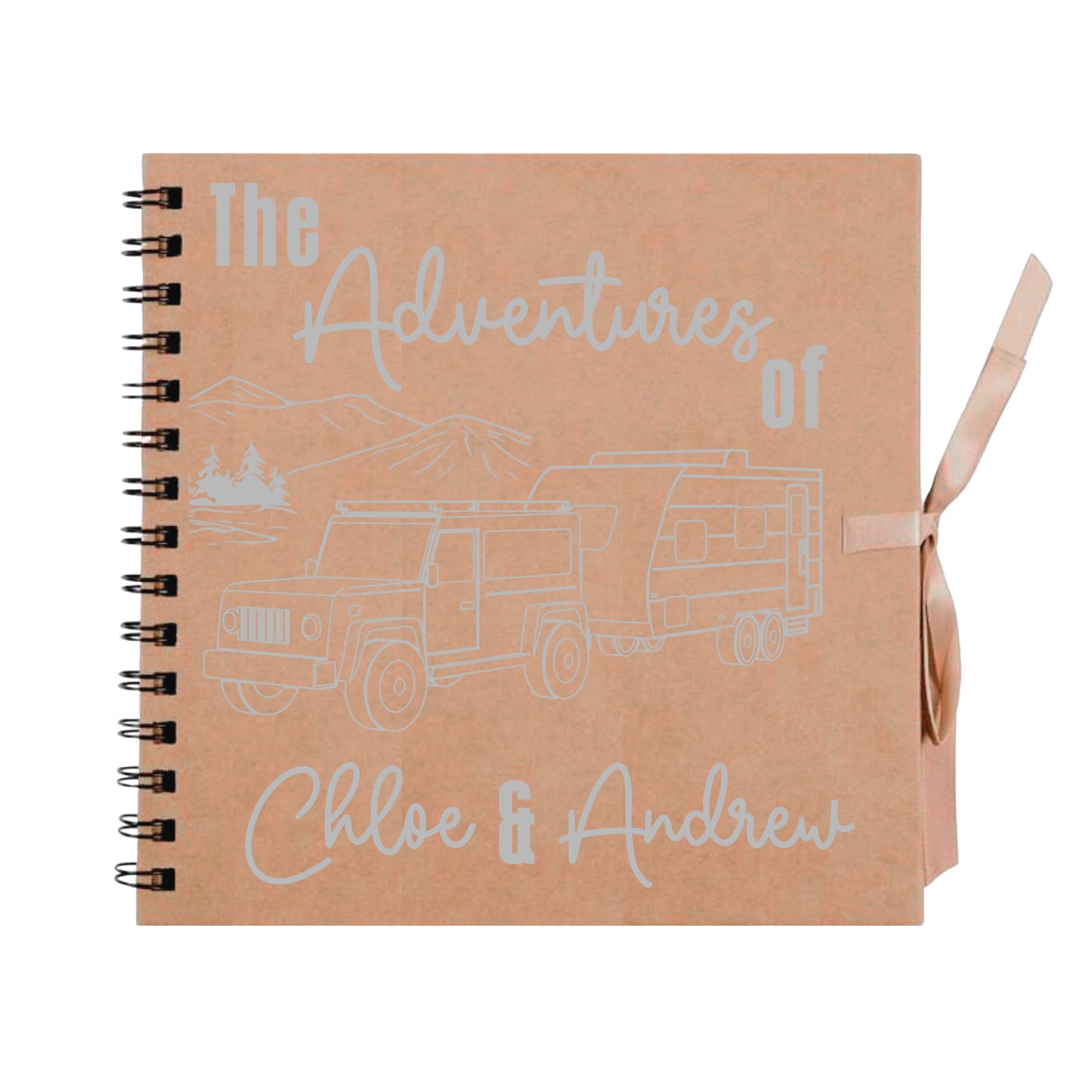 Personalised Caravan Travel Scrapbook | Custom Adventure Journal | Couples Road Trip Photo Album | 20.3 x 20.3cm | 8 x 8 Inch |