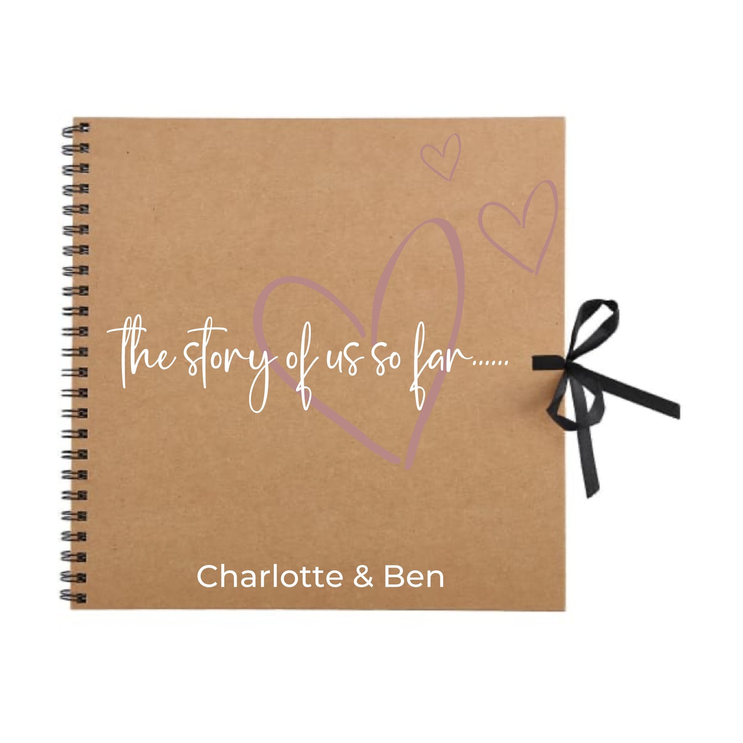 Personalised Love Scrapbook | The Story of Us Journal | Romantic Couple Gift | Engagement Keepsake Book | Heart Memory Album | 30.5 x 30.5cm