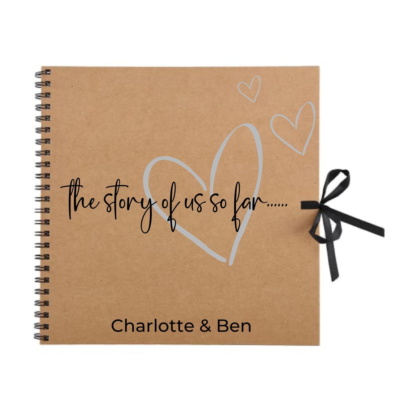 Personalised Love Scrapbook | The Story of Us Journal | Romantic Couple Gift | Engagement Keepsake Book | Heart Memory Album | 30.5 x 30.5cm