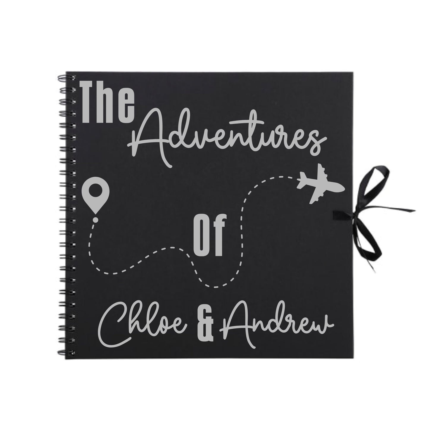 Personalised Travel Scrapbook | Custom Plane Adventure Journal | Holiday Photo Album Gift for Couples | 30.5 x 30.5cm | 12 x 12 Inch |