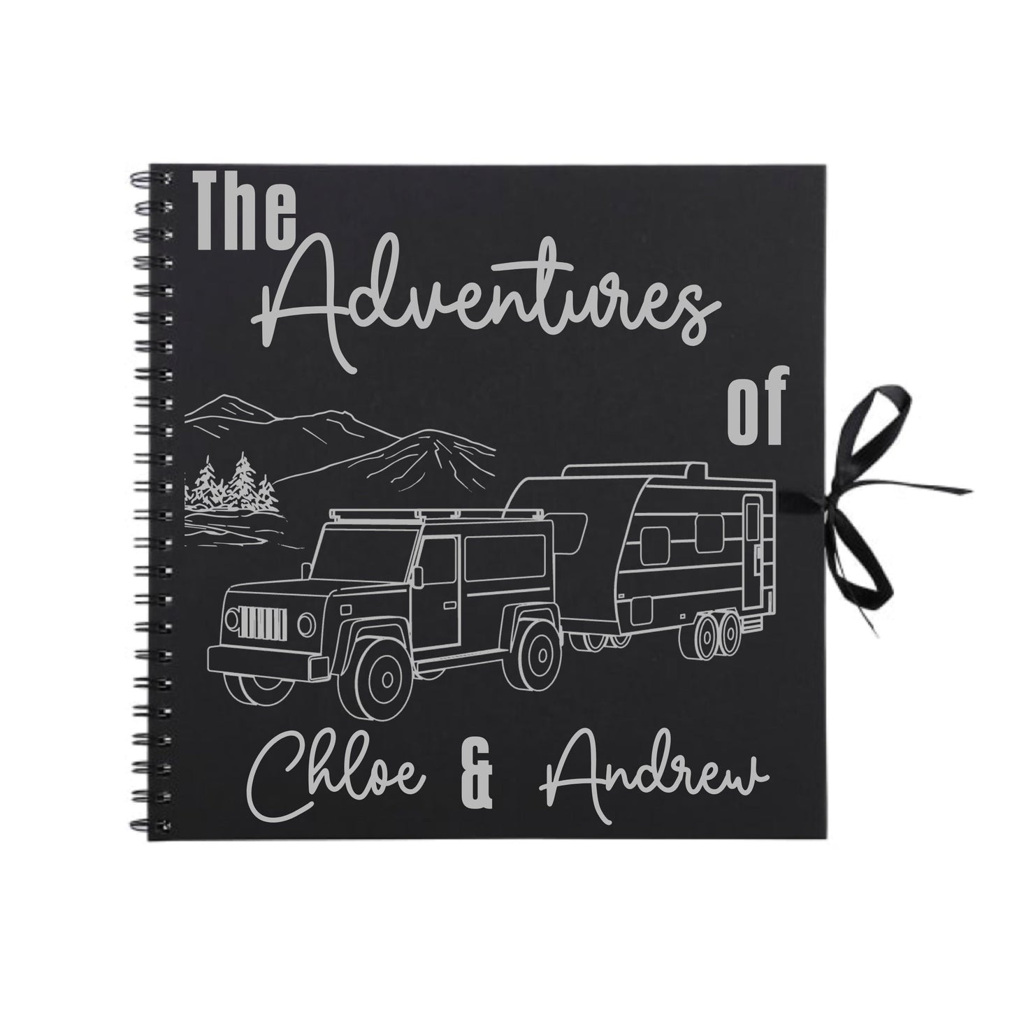 Personalised Caravan Travel Scrapbook | Custom Adventure Journal | Couples Road Trip Photo Album | 30.5 x 30.5cm | 12 x 12 Inch |