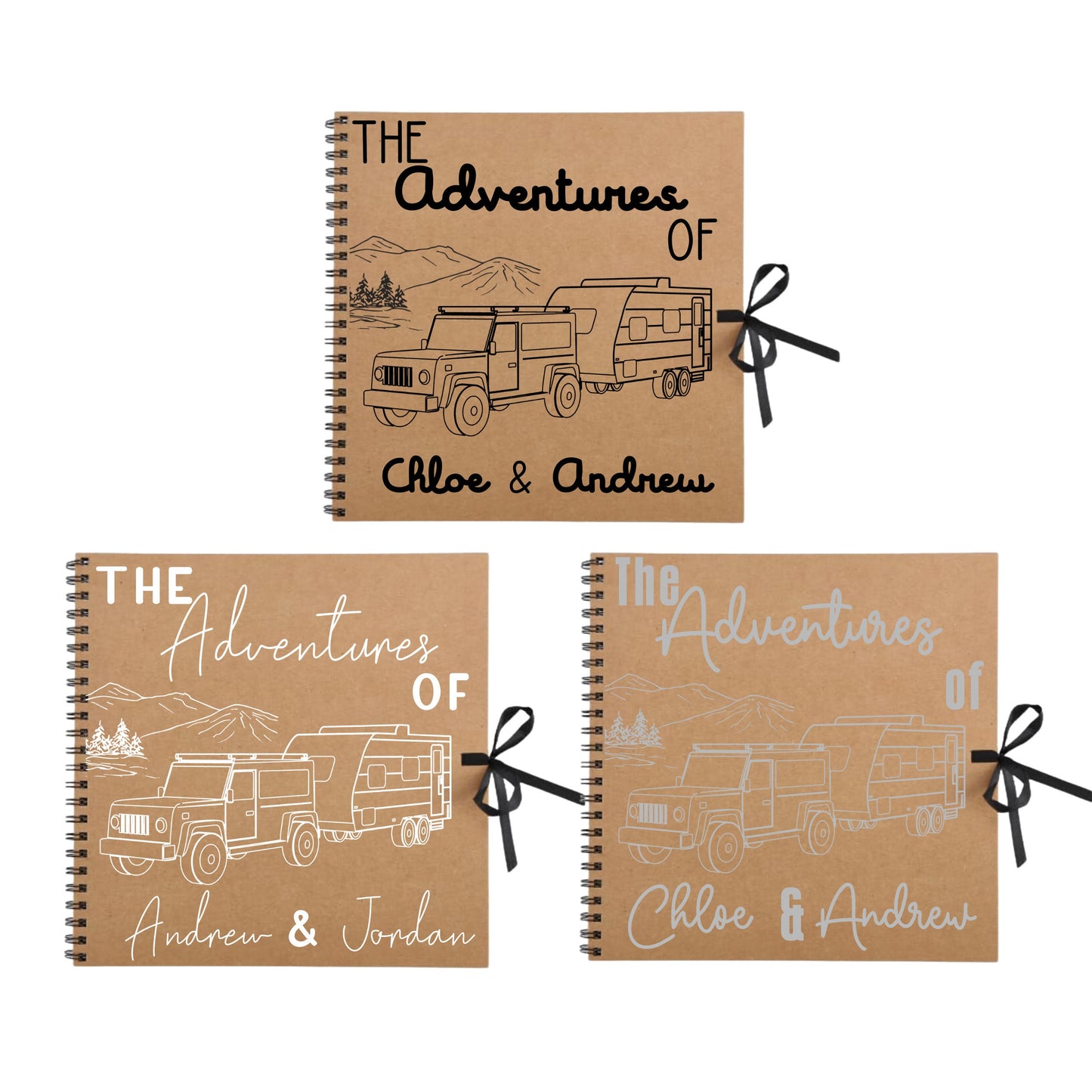 Personalised Caravan Travel Scrapbook | Custom Adventure Journal | Couples Road Trip Photo Album | 30.5 x 30.5cm | 12 x 12 Inch |