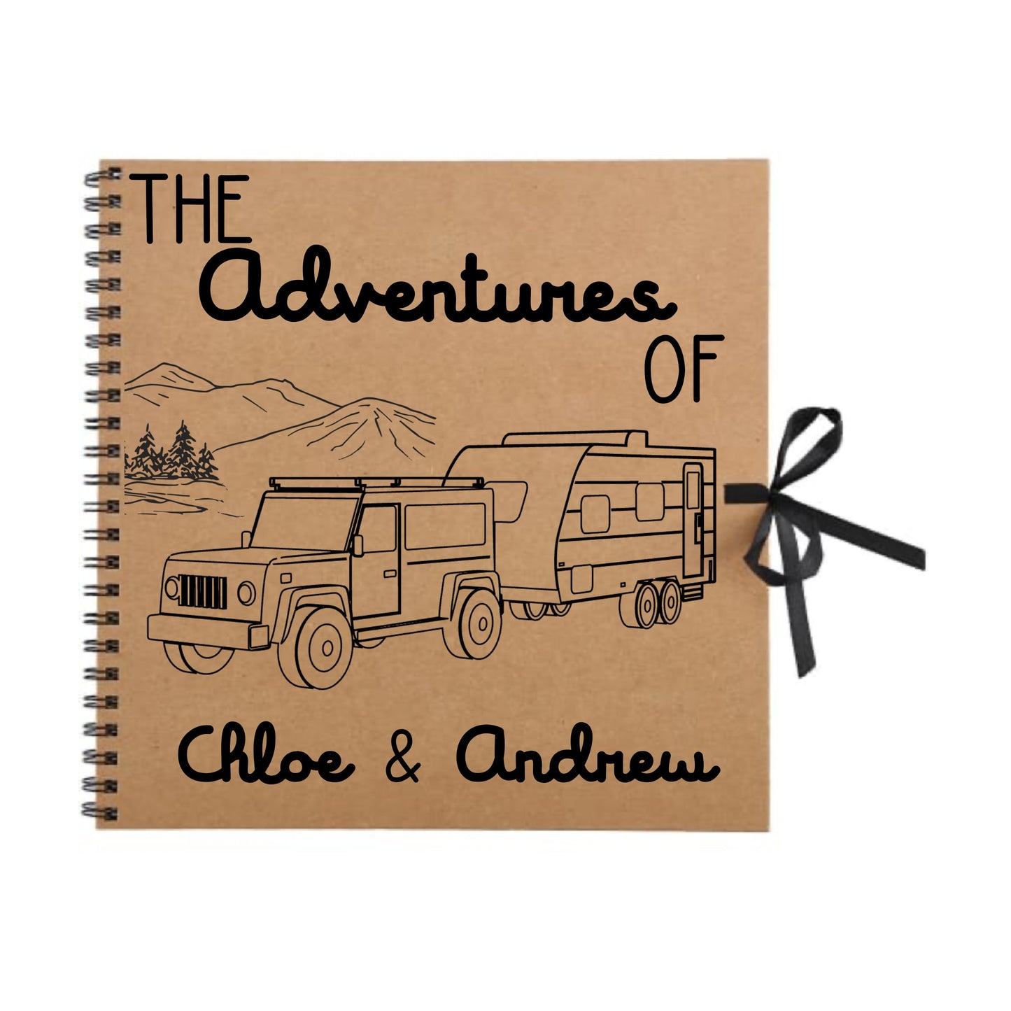 Personalised Caravan Travel Scrapbook | Custom Adventure Journal | Couples Road Trip Photo Album | 30.5 x 30.5cm | 12 x 12 Inch |