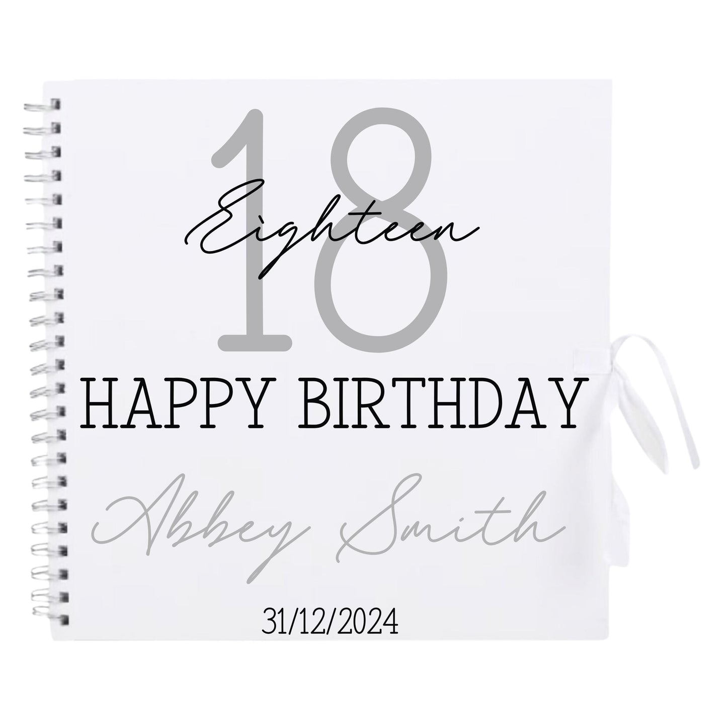 Personalised Birthday Scrapbook | Milestone Guestbook | 18th 21st 30th Birthday Memory Album | Custom Birthday Journal | 30.5 x 30.5 cm