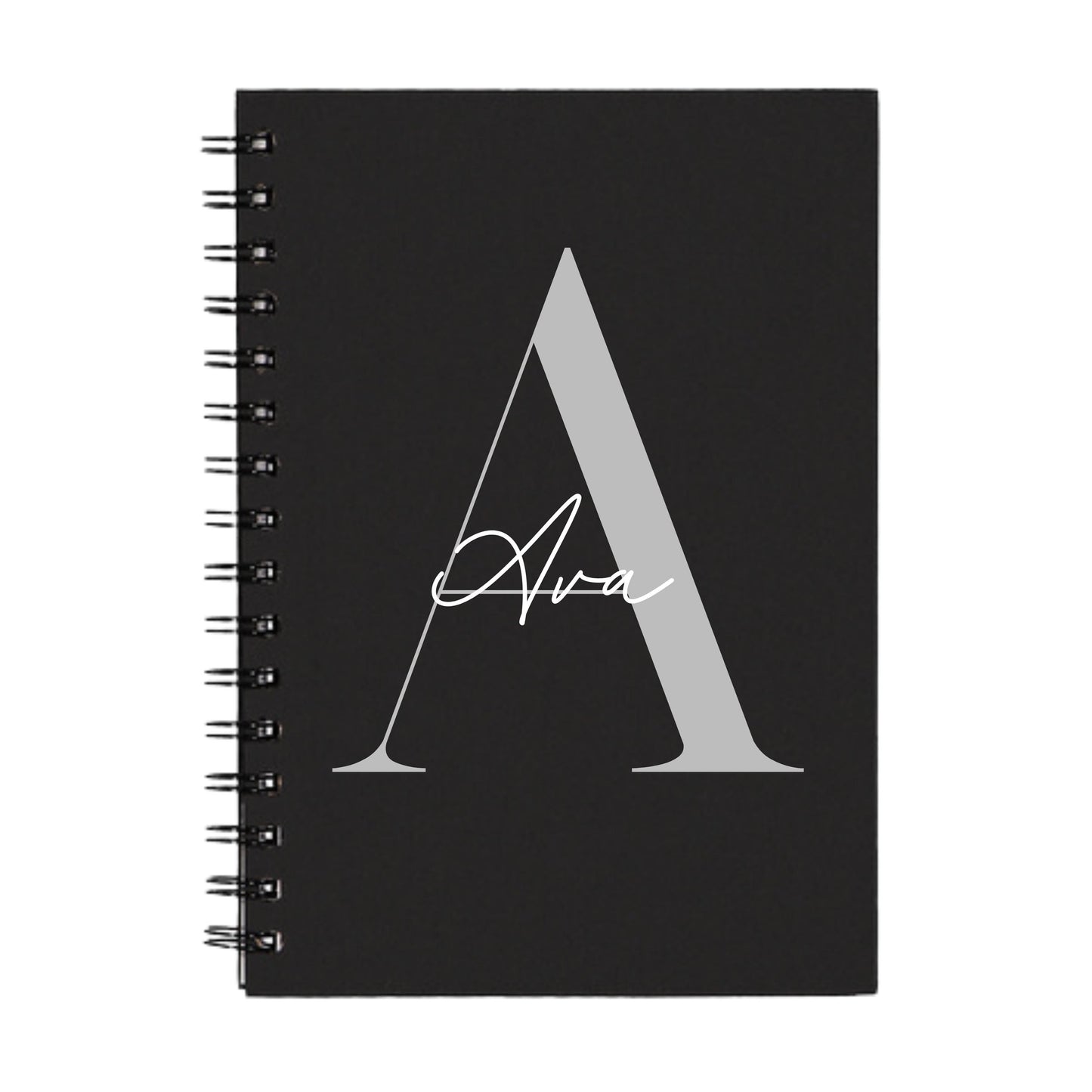 Personalised Name and Initial A5 Spiral Notebook | Customised Notebook |Office Gift | Birthday Gift | Gift for Him | Gift for Her