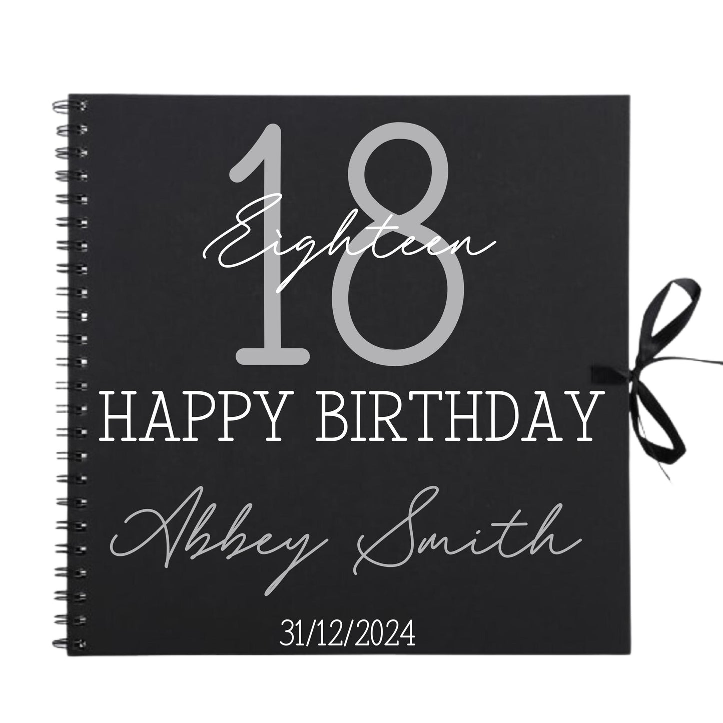 Personalised Birthday Scrapbook | Milestone Guestbook | 18th 21st 30th Birthday Memory Album | Custom Birthday Journal | 30.5 x 30.5 cm