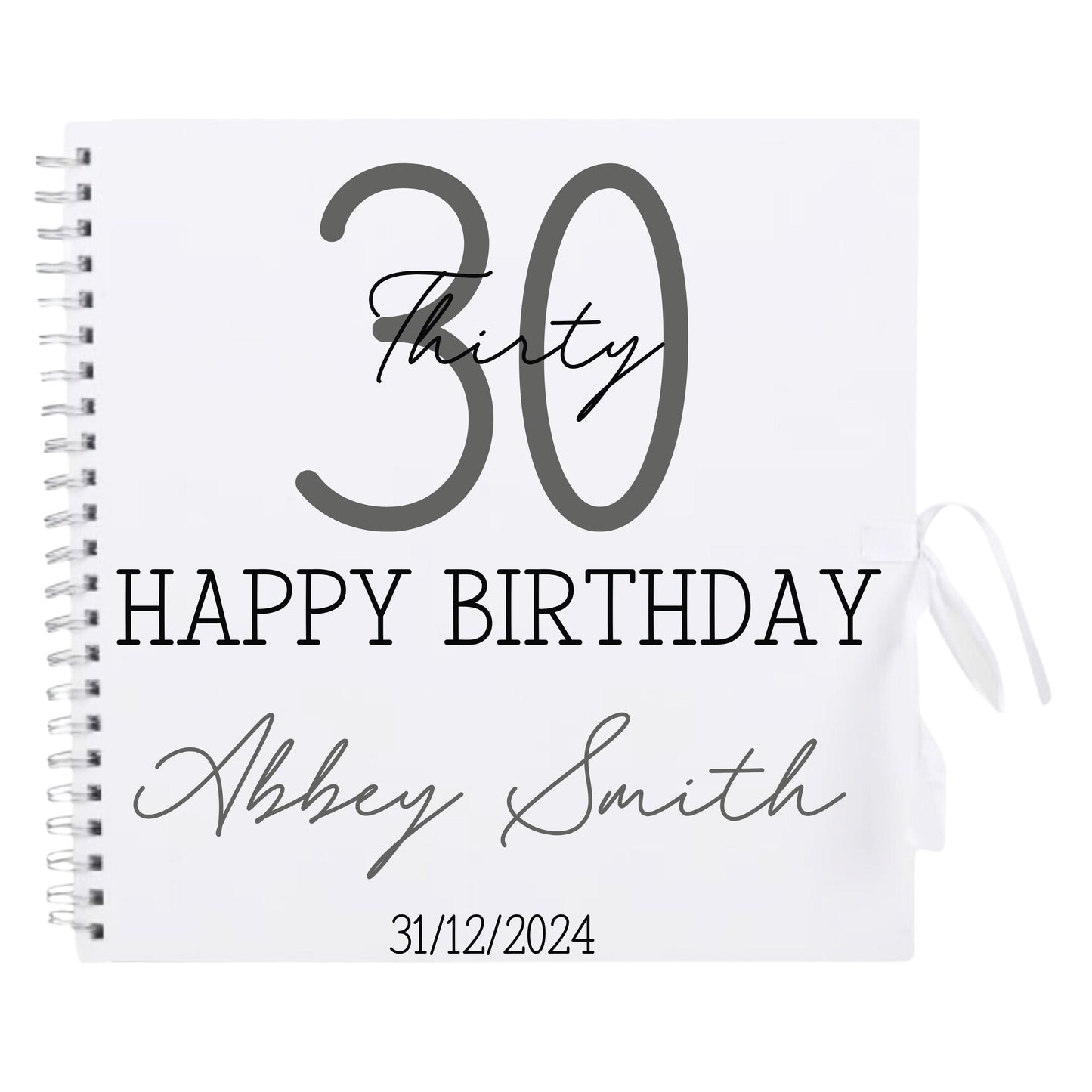 Personalised Birthday Scrapbook | Milestone Guestbook | 18th 21st 30th Birthday Memory Album | Custom Birthday Journal | 30.5 x 30.5 cm