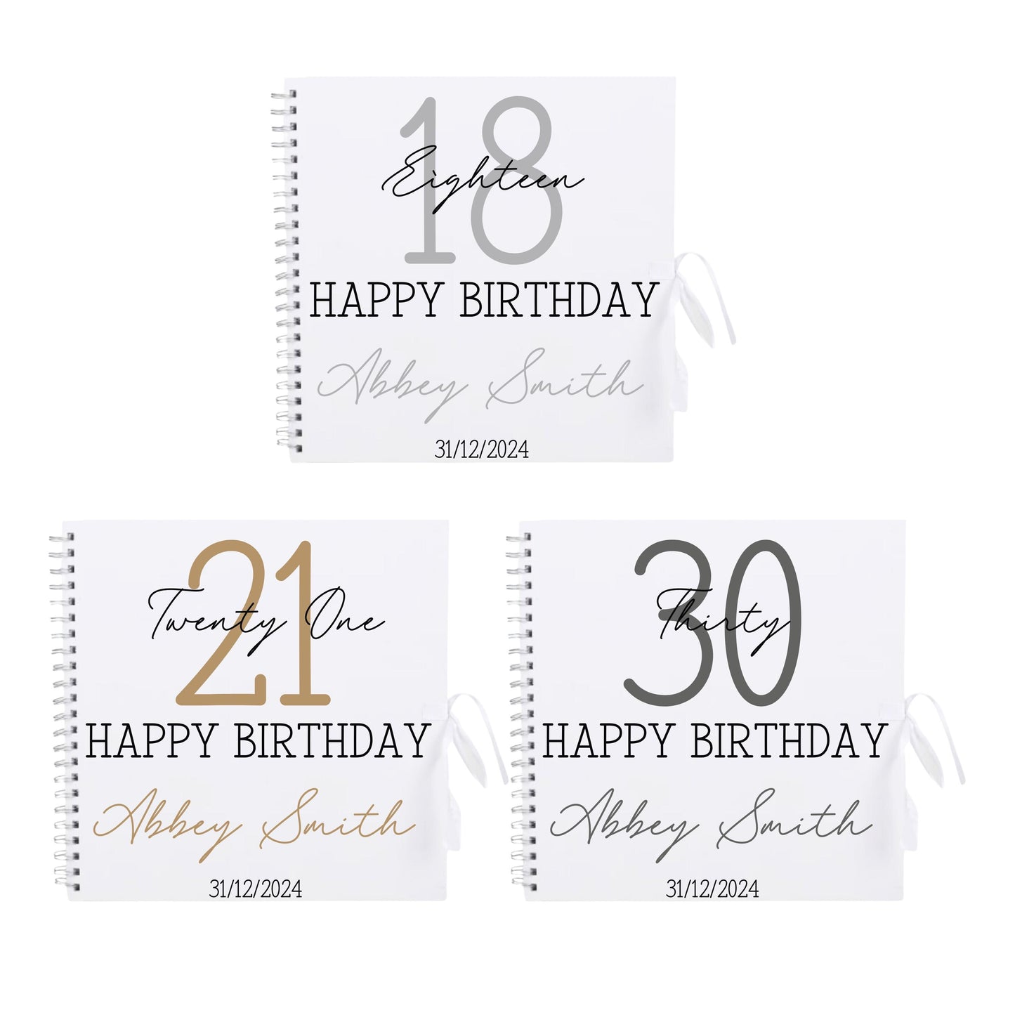 Personalised Birthday Scrapbook | Milestone Guestbook | 18th 21st 30th Birthday Memory Album | Custom Birthday Journal | 30.5 x 30.5 cm