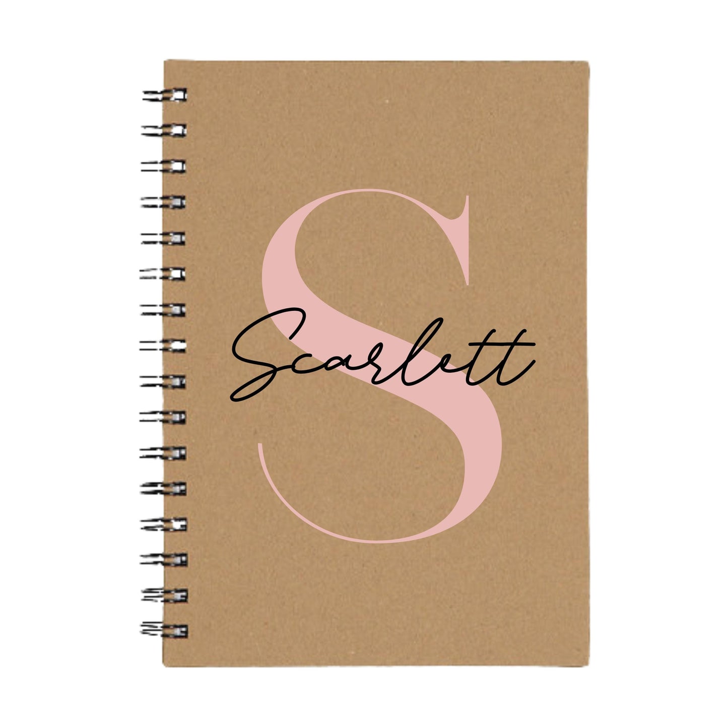 Personalised Name and Initial A5 Spiral Notebook | Customised Notebook |Office Gift | Birthday Gift | Gift for Him | Gift for Her