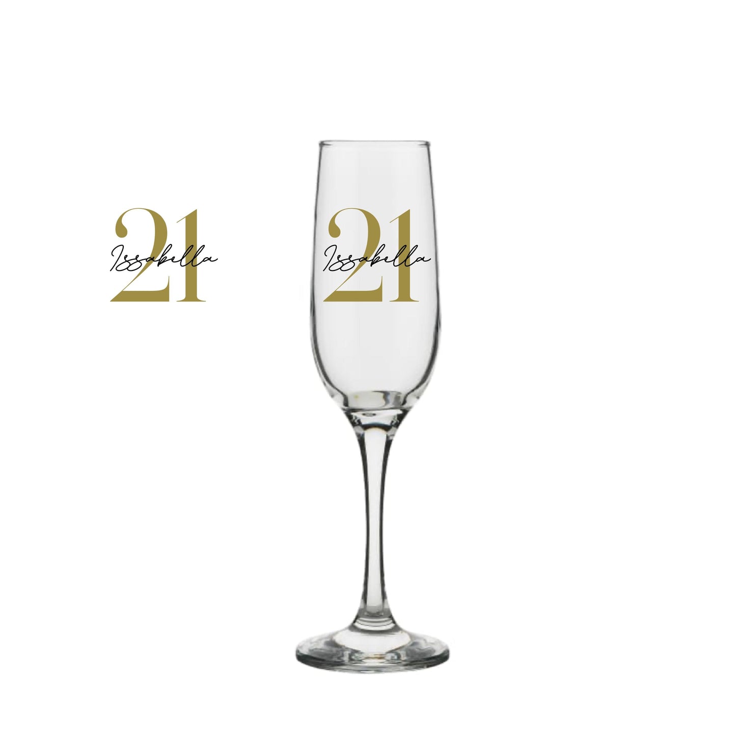 Personalised Name and Large Initial/Birthday Milestone Champagne Glass | Personalised Name and Age Wine Glass | | 18th 21st 30th 40th 50th