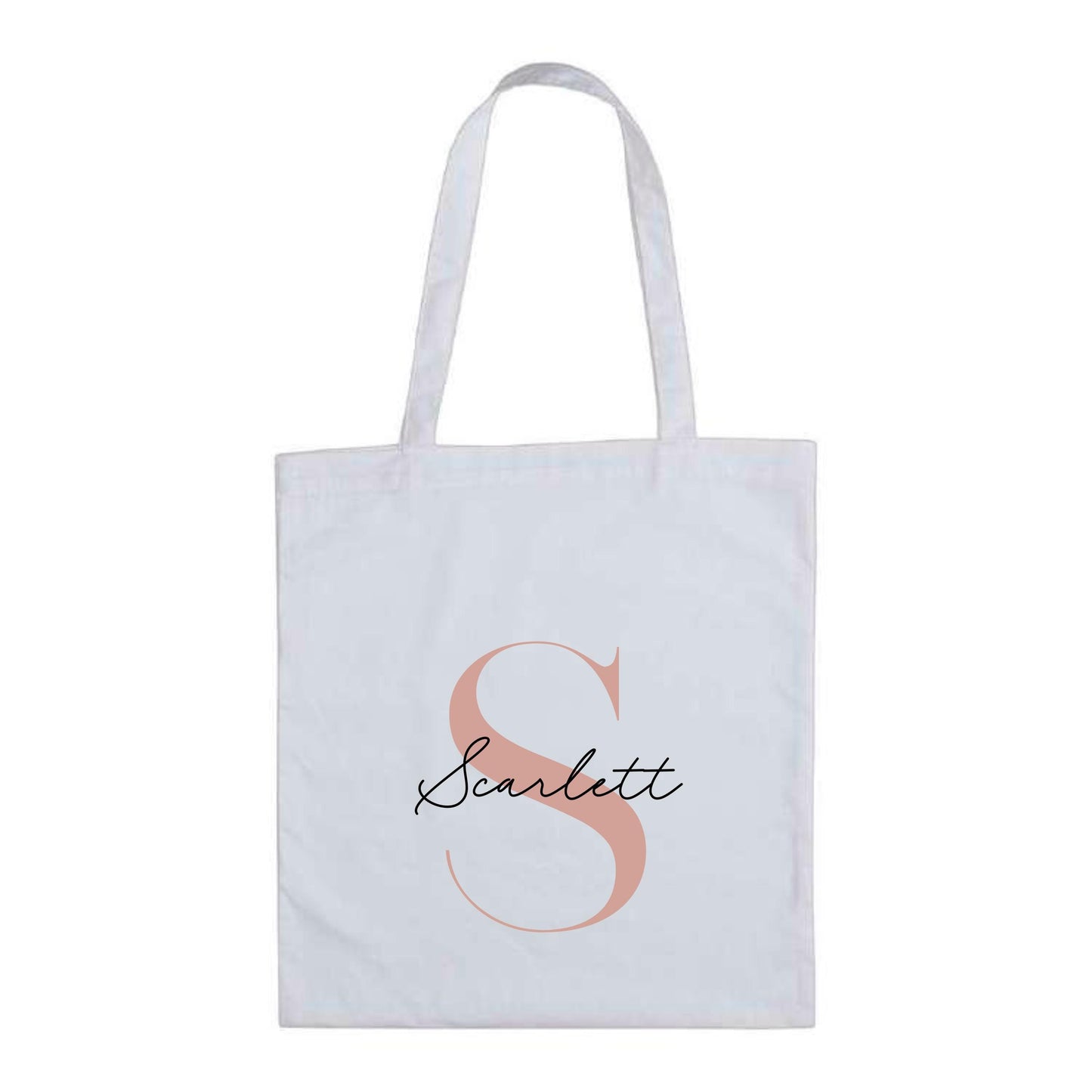 Personalised Name and Large Initial Cotton Tote Bag | Personalised Tote | Natural Cotton Bag | Bridal Party | Gift for Her