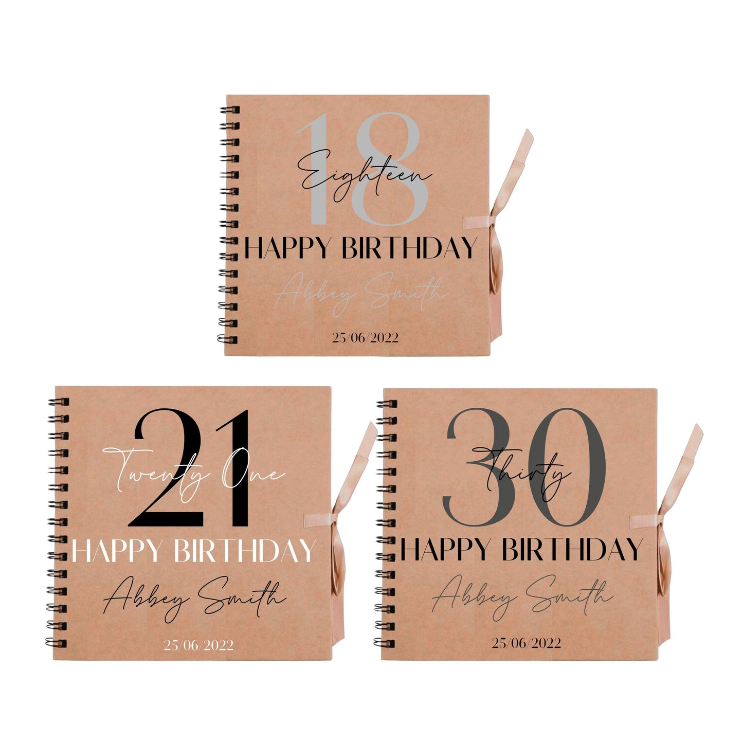 Personalised Birthday Scrapbook | Milestone Guestbook | 18th 21st 30th Birthday Memory Album | Custom Birthday Journal | 20.3 x 20.3cm