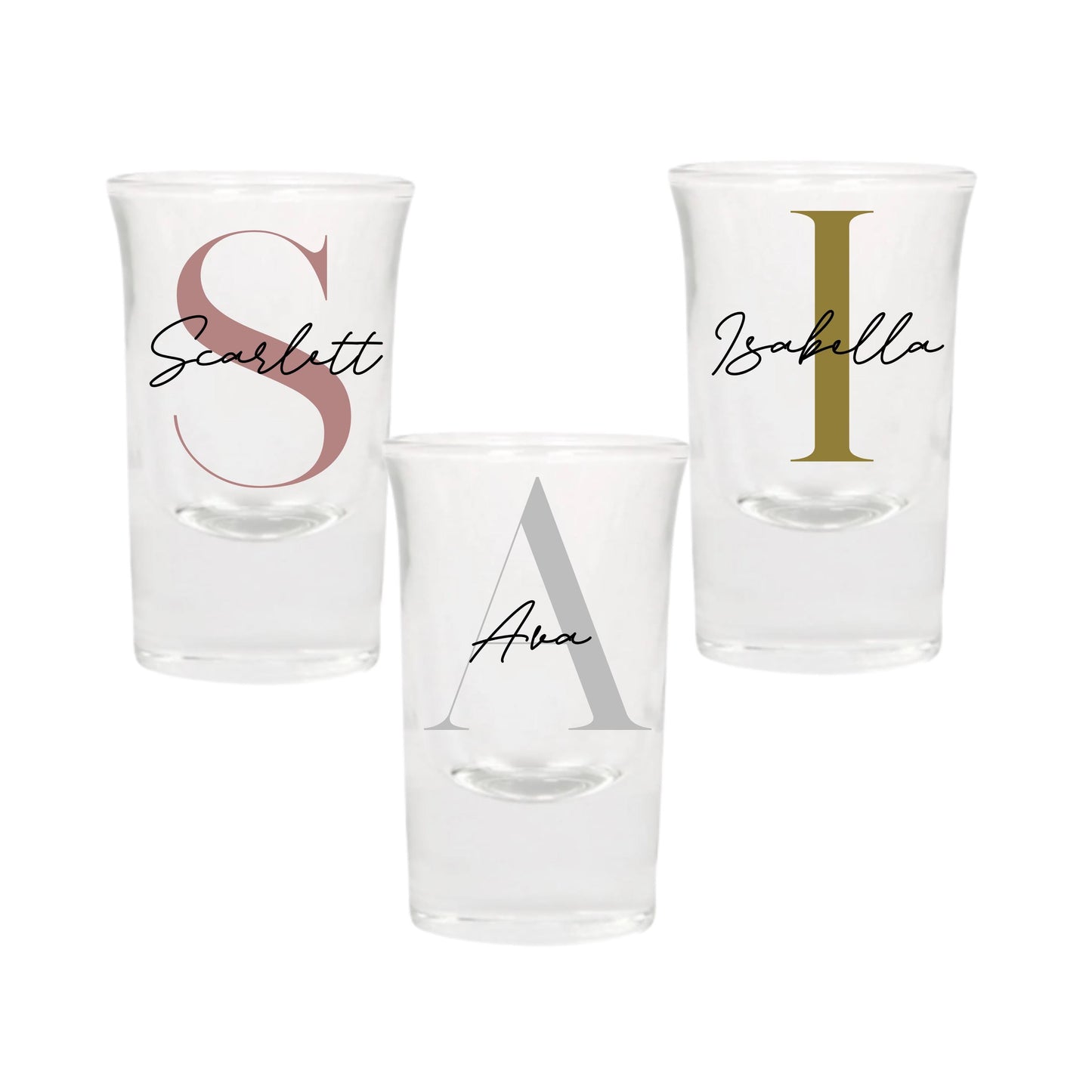 Personalised Name and Large Initial/Birthday Milestone Shot Glass | Personalised Name and Age Wine Shot Glass | 18th 21st 30th 40th 50th