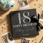 Personalised birthday Album with photos on a wooden surface