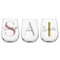 Set of three personalised 475ml stemless wine glasses with names Scarlett, Ava, Isabella, custom birthday gifts for her or him, personalised wineglass Australia