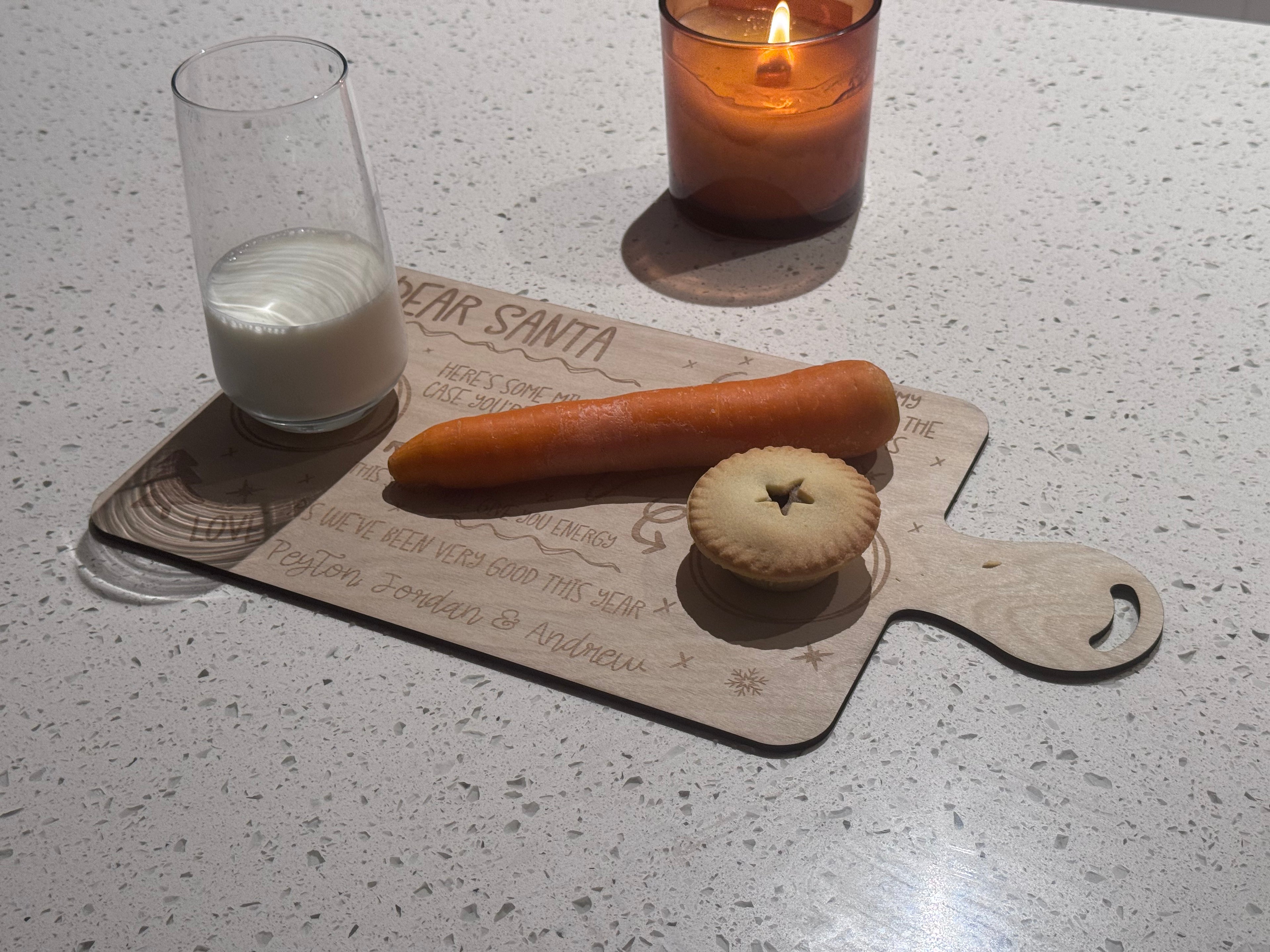 Santa treats plate for kids Christmas Eve - personalised and handcrafted