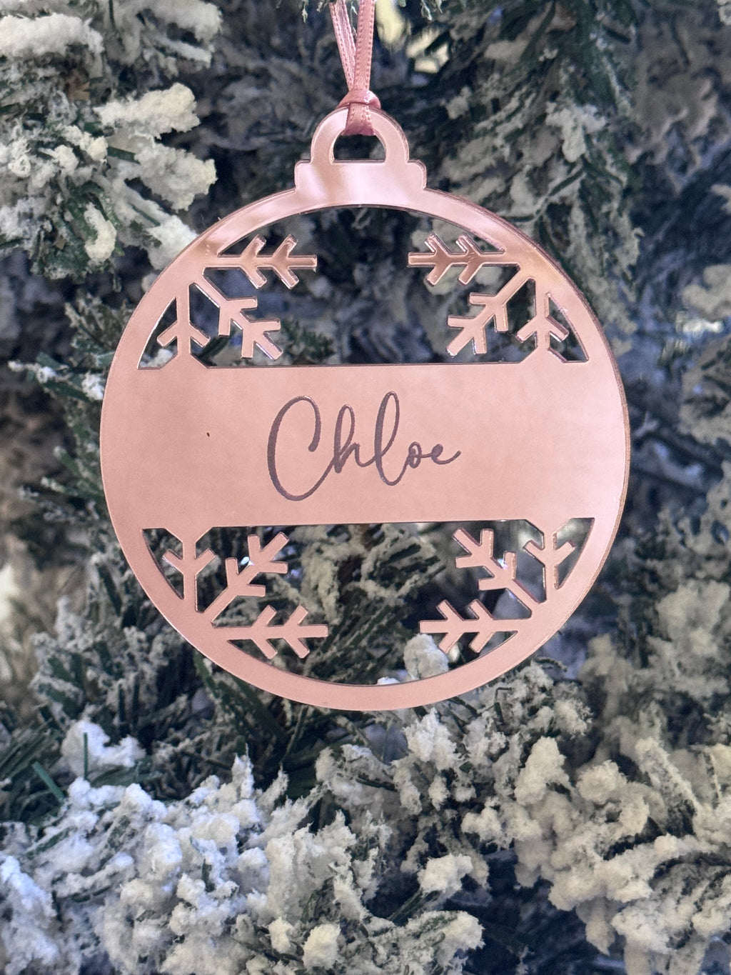 Locally made eco-friendly personalised snowflake Christmas ornament Australia
