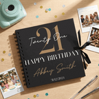 Personalised birthday Album with decorative elements on a wooden surface