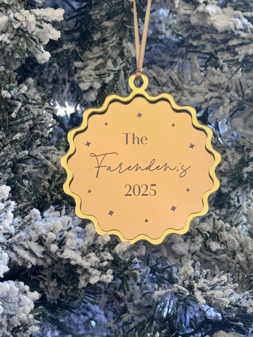 Double-layer personalised family ornament – handmade eco-friendly keepsake Australia