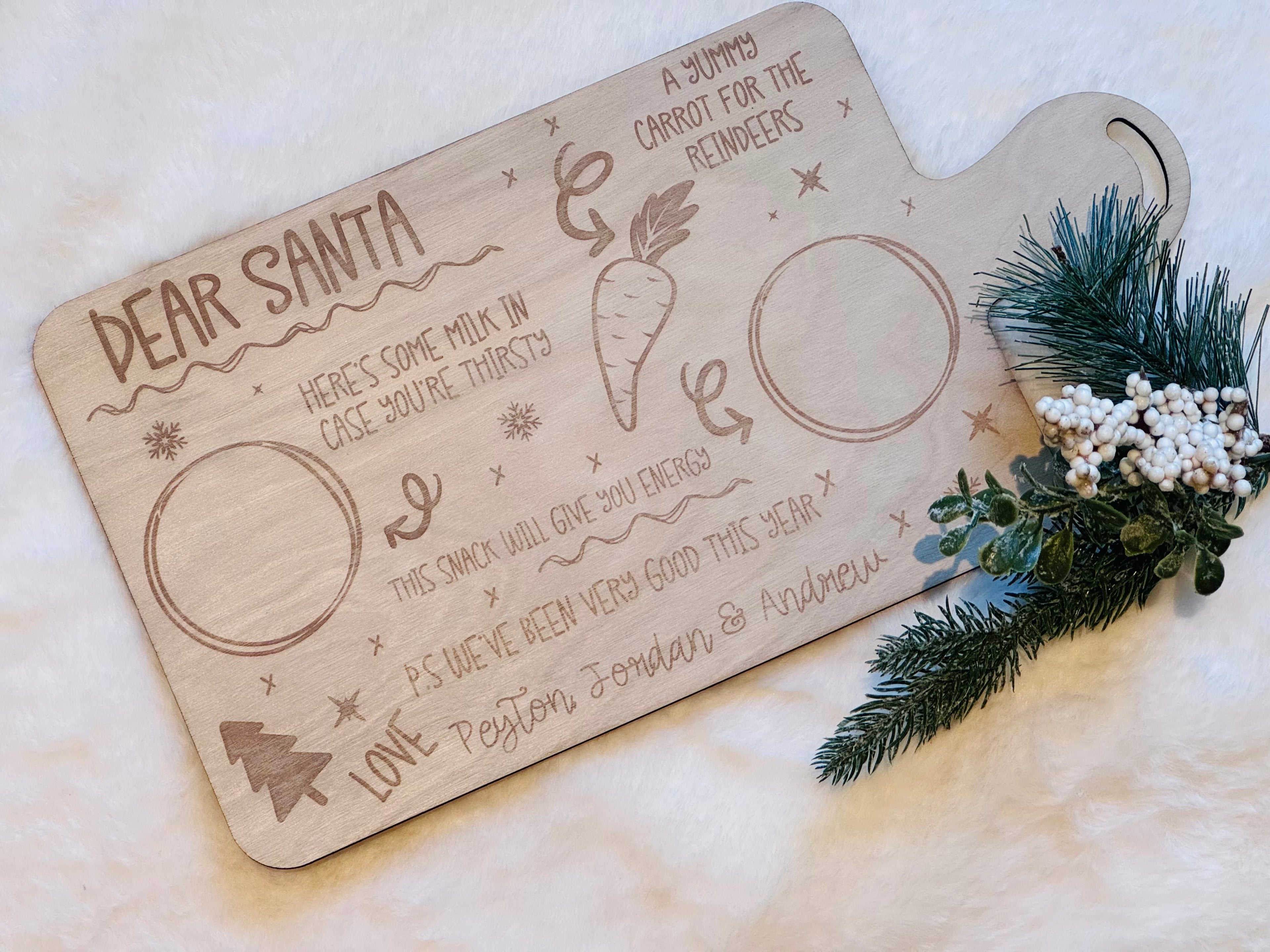 Personalised engraved Christmas Eve plate for kids - handmade in Australia