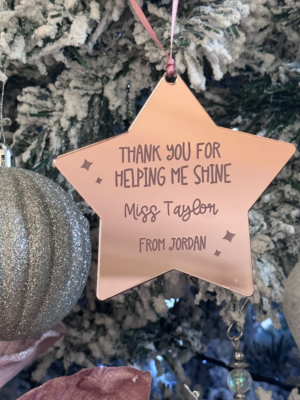 Personalised teacher star ornament Australia – eco-friendly and handmade