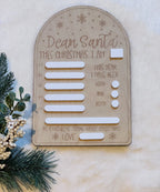 Personalised Dear Santa Wishlist Board – Reusable Wooden & Whiteboard Keepsake